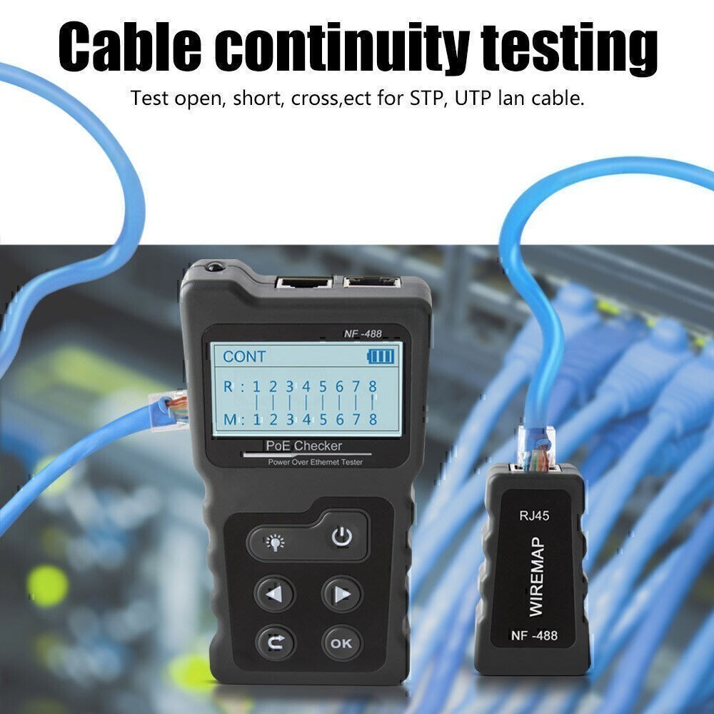 NOYAFA NF-488 POE Tester for Power Over Ethernet Switch Loop-Back POE Detector