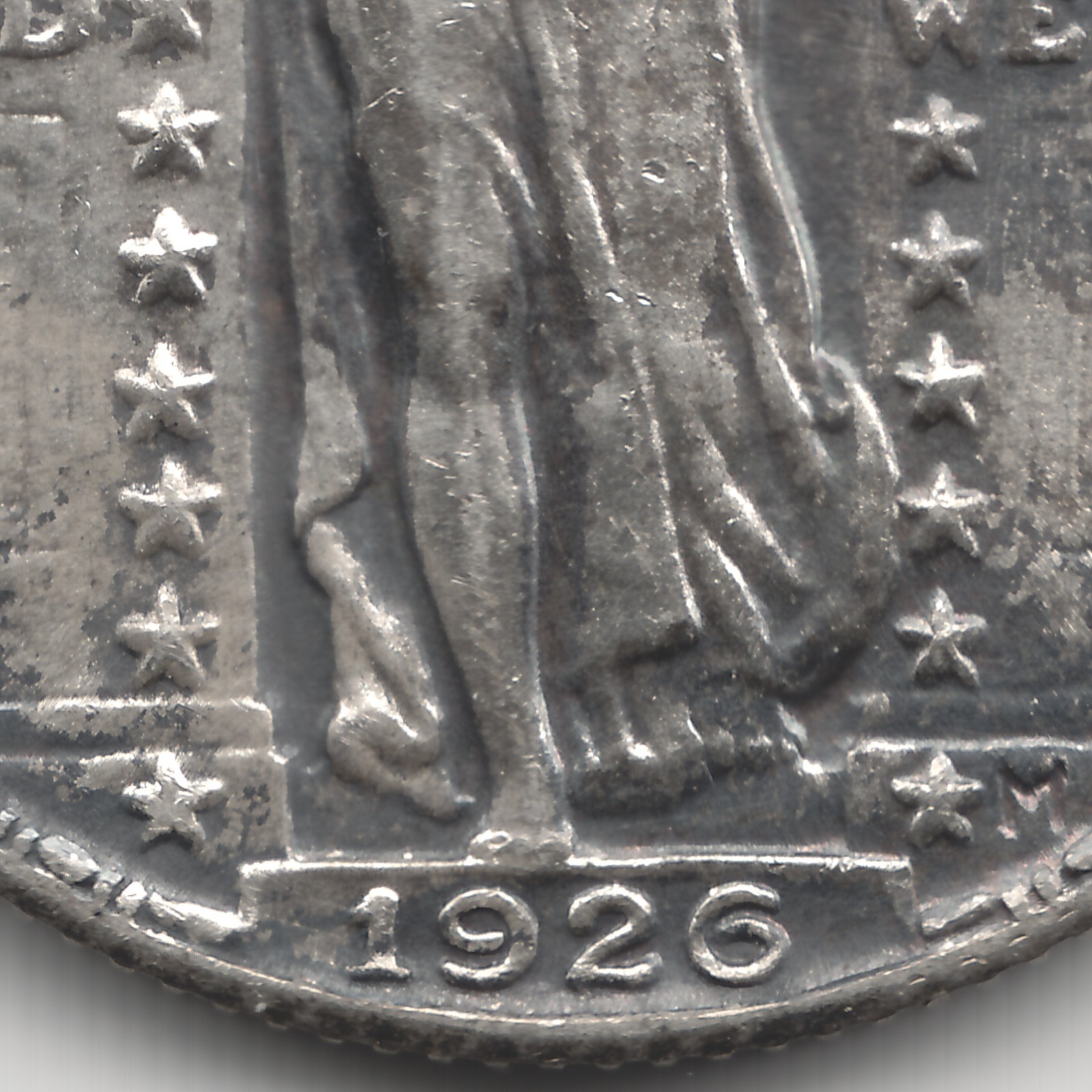 1926 Standing Liberty Quarter, AU+-MS, scratched/cleaned