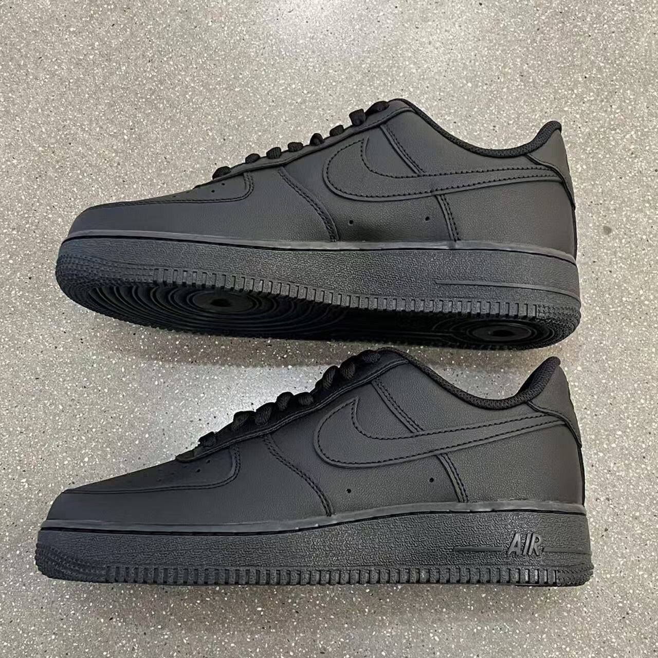 US Size Air Force 1 "Triple Black" Low Top Casual Shoes