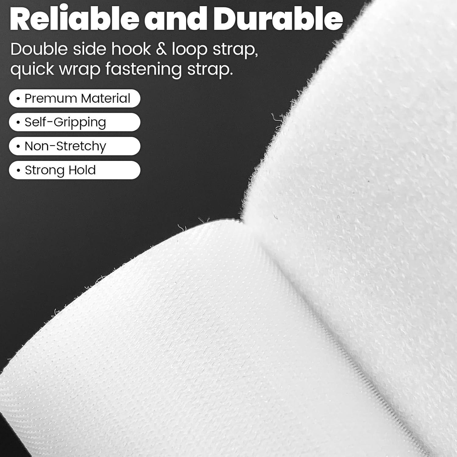Double-Sided Hook and Loop Straps, 2 Inch X 8 Feet | Hook & Loop Strip