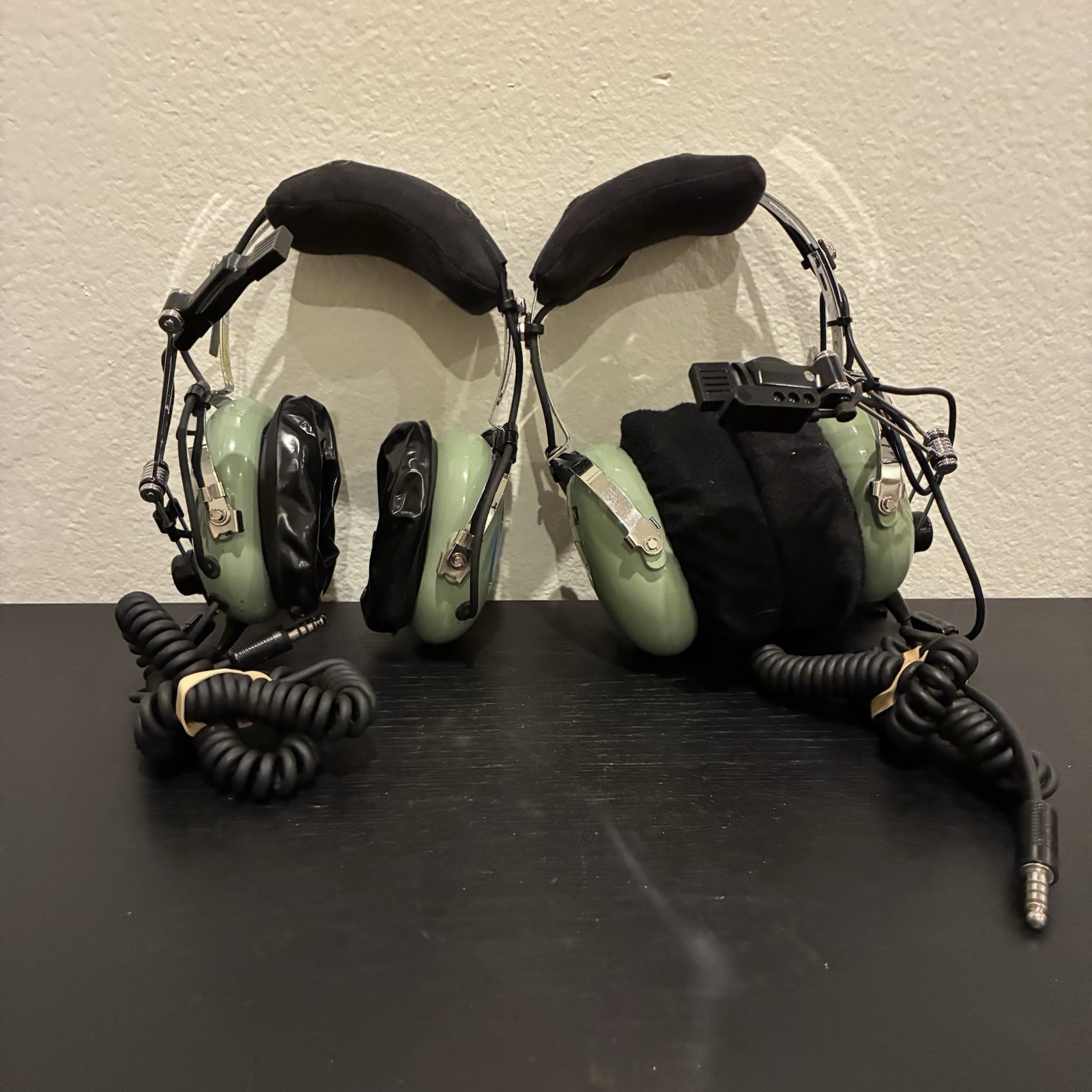 Two David Clark Model H10-76 Aviation Headset With Aero Soft Cushions