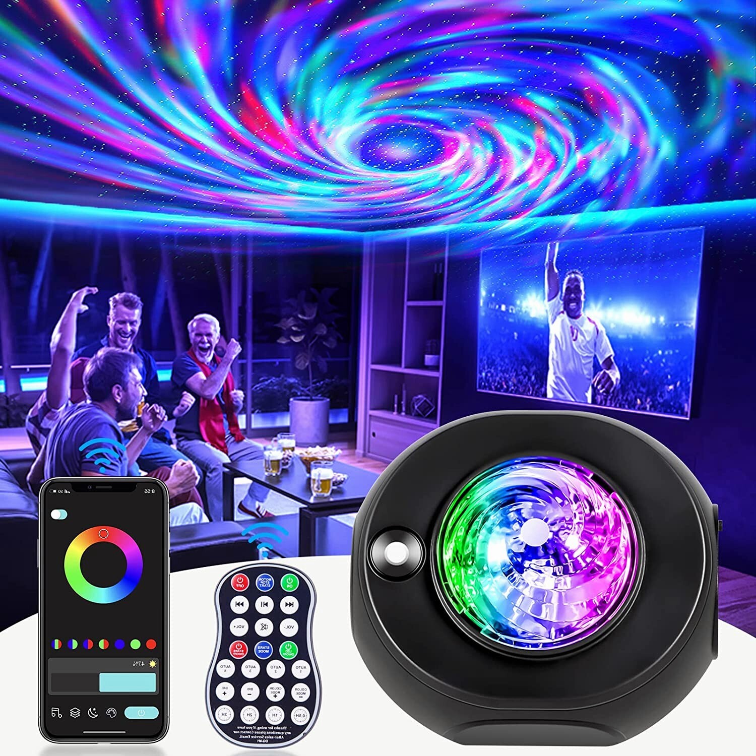Star Projector Galaxy Projector, Happy Birthday Decorations Gift Night Light wit