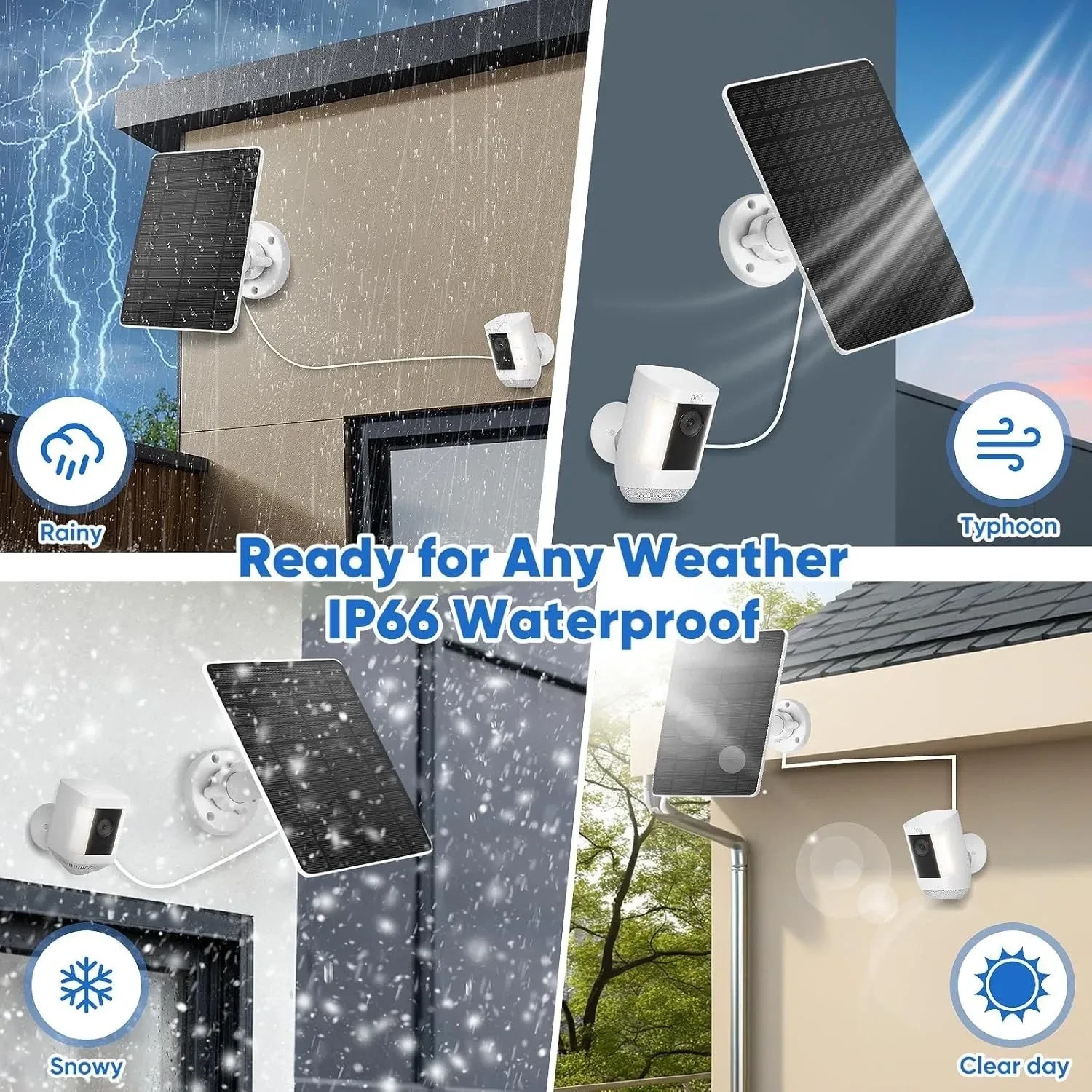 Solar Panel for Ring Camera(2nd Generation) Dustproof Waterproof 5W Solar Panel