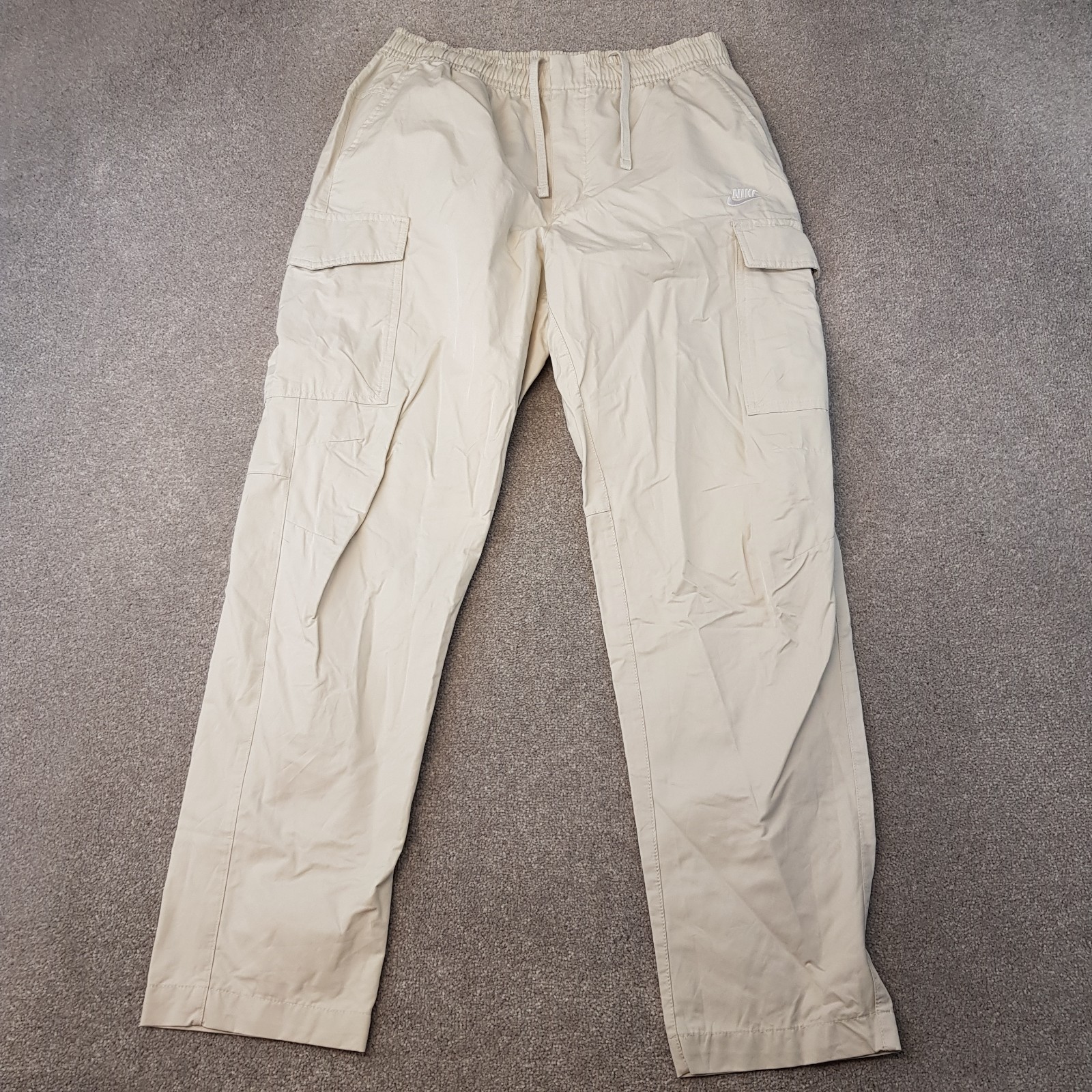 Nike Mens Tracksuit Bottoms Large Cream Cargo Pants Utility Combat Technical