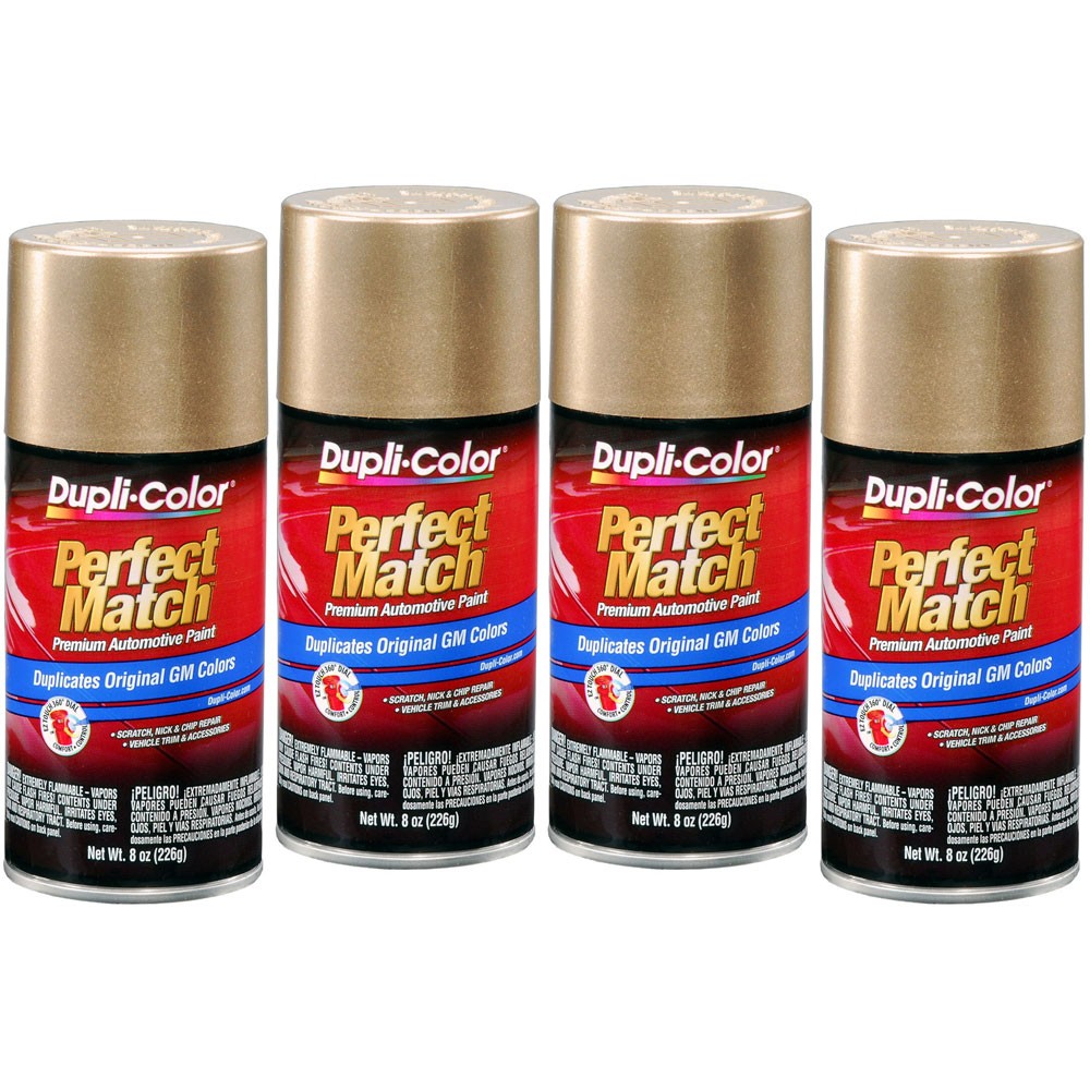 Duplicolor BGM0491 (4-Pack) Perfect Match Aerosol Paint GM WA398E, Metallic Gold