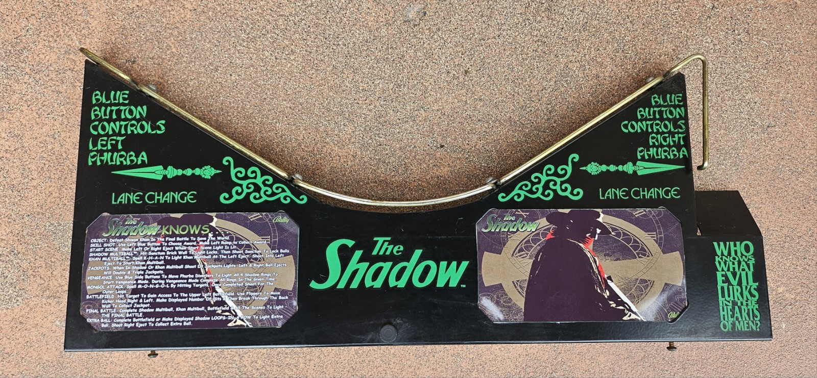 The Shadow Bally Pinball Machine Apron