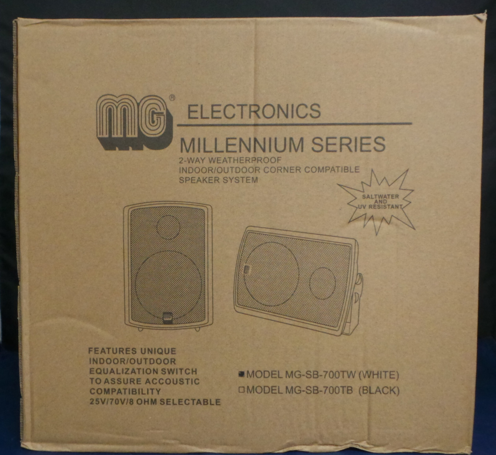 MG Electronics Millennium Series MG-SB-700TW Outdoor speakers Pair 2 Way NEW