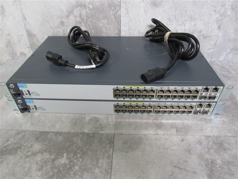 Lot of 2 HP ProCurve J9624A 2620-24 Ethernet Switch 12-Port PPoE+ w/ Rack Ears