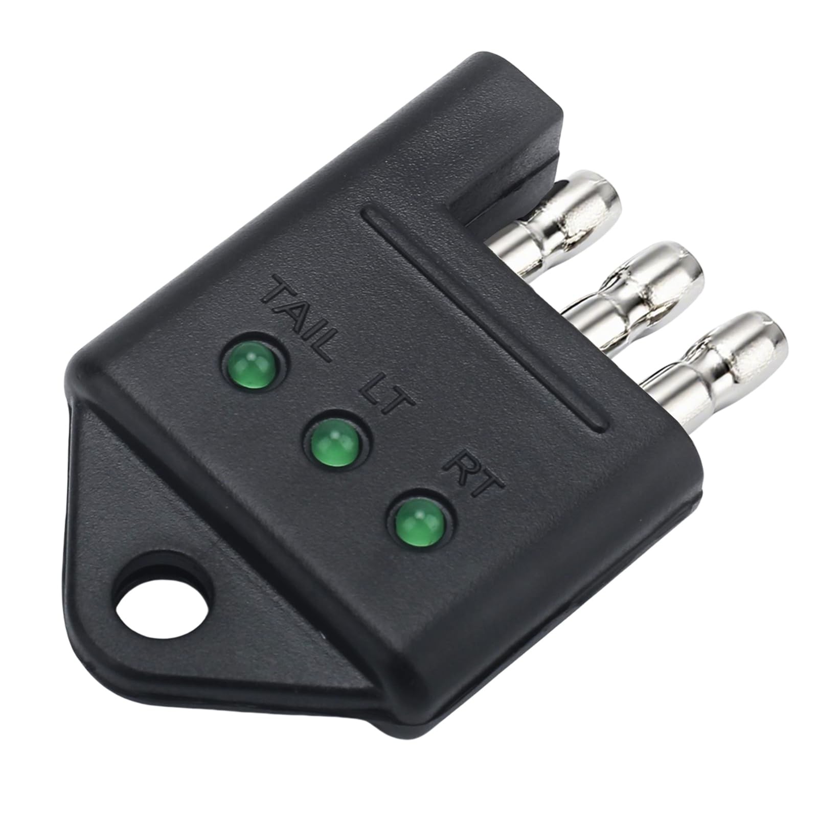 4 Pin Trailer Tester,4 Way Flat Light Wiring Circuit Tester Black