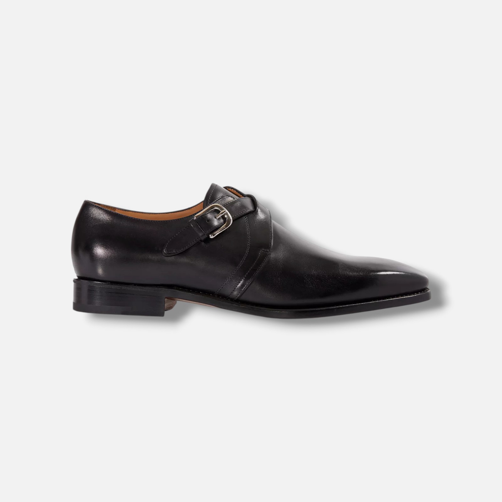 Paul Stuart Men's Black Crossover Monk-Strap Leather Loafers Shoes Size 12