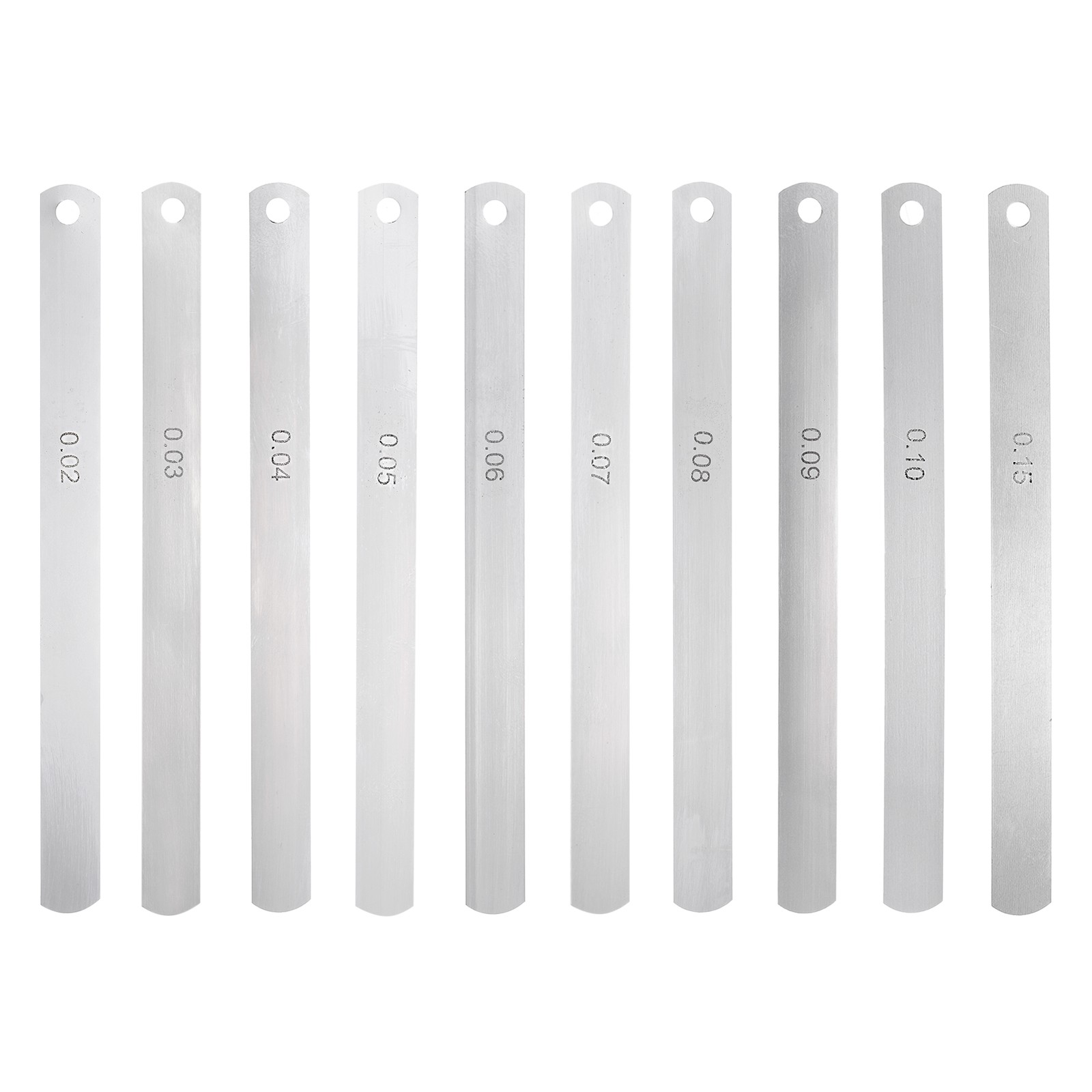 9pcs Metric Steel Feeler Gauge Set,0.02+0.03+0.04+0.05+0.06+0.07+0.08+0.09+0.1mm