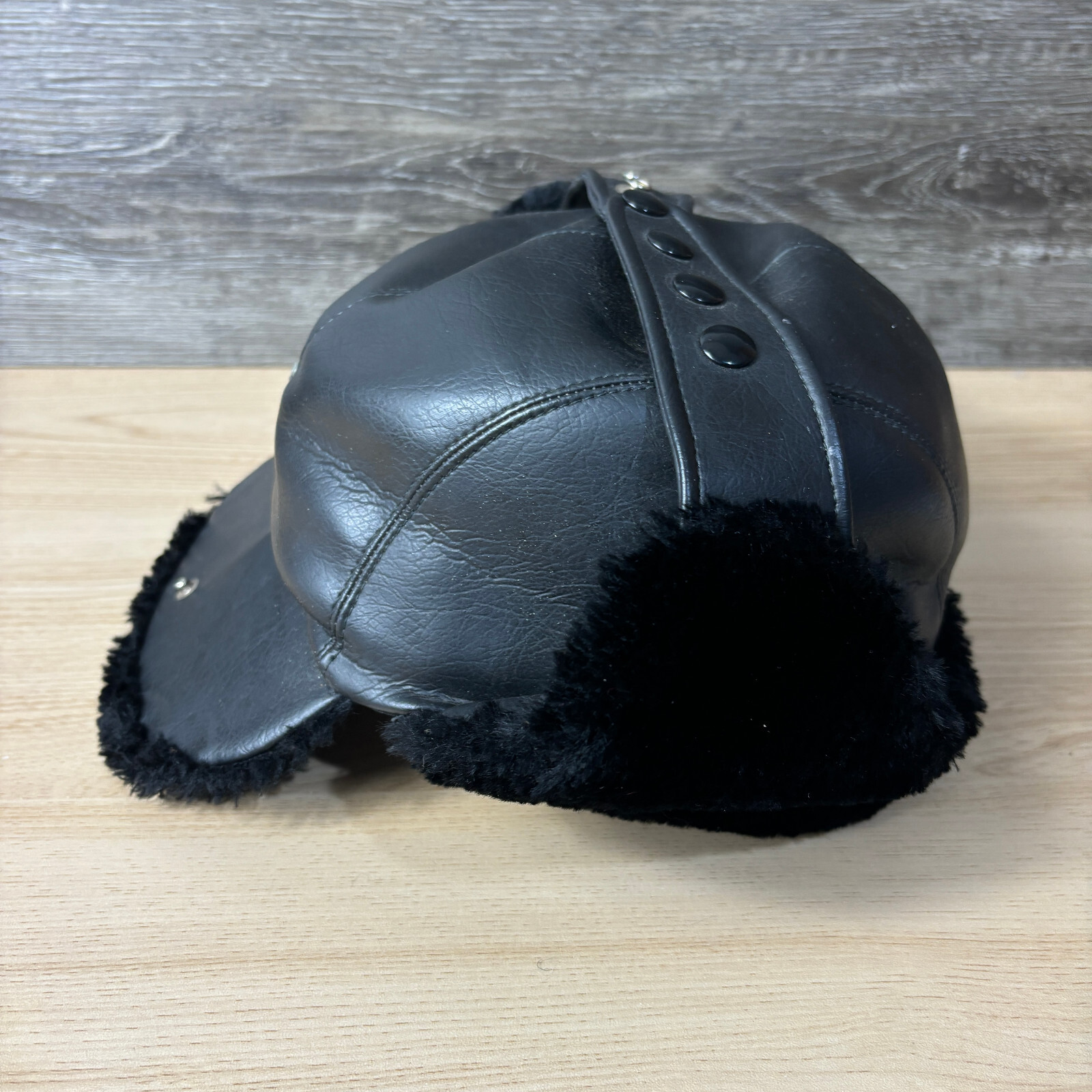 Vintage Warmwear Hat Mens Medium Trooper Black Hunting Du Pont Dacron 60s