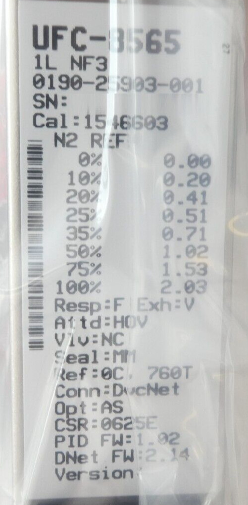Celerity UNIT UFC-8565 Mass Flow Controller MFC AMAT 0190-25903 New Surplus