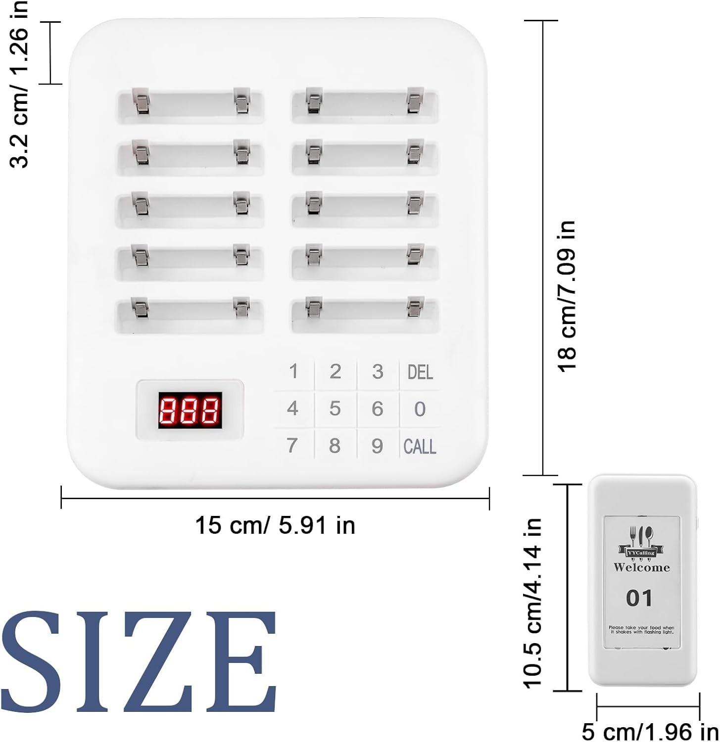 Versatile 10-Channel Restaurant Buzzers - Vibration, Flashing & Buzzer Modes