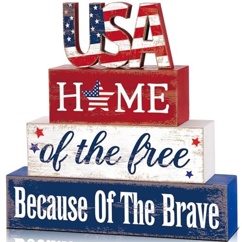 4 Pcs 4th of July Decorations Patriotic Table Decor Independence Day Table
