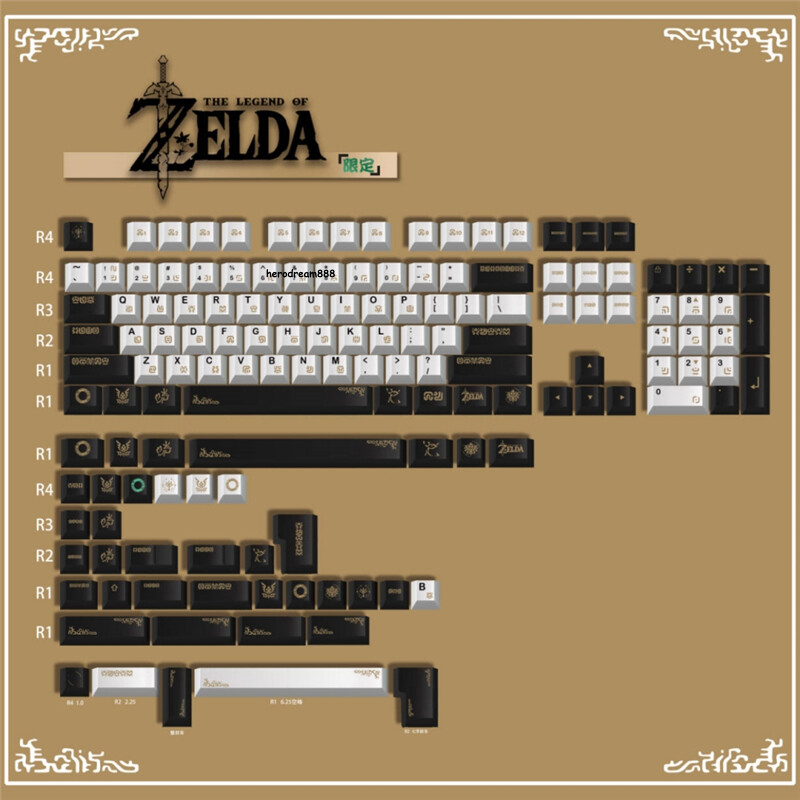 The Legend of Zelda Keycaps Cherry PBT Dye-sub 140 Keys for Cherry MX Keyboard