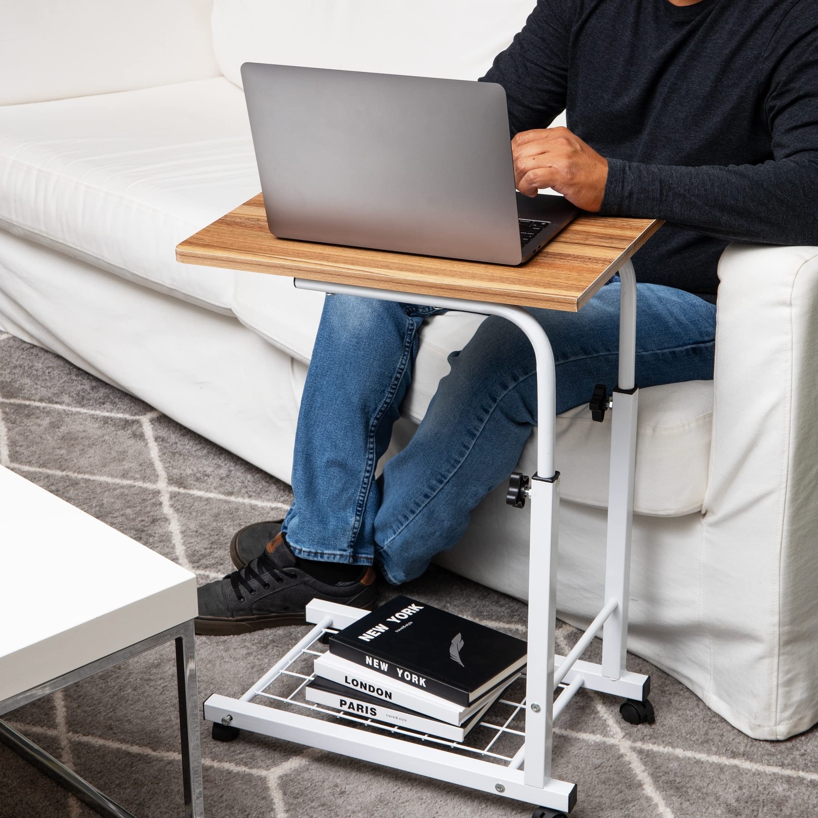 Mind Reader Standing Desk, Laptop Stand, Height Adjustable, Computer Table, W...