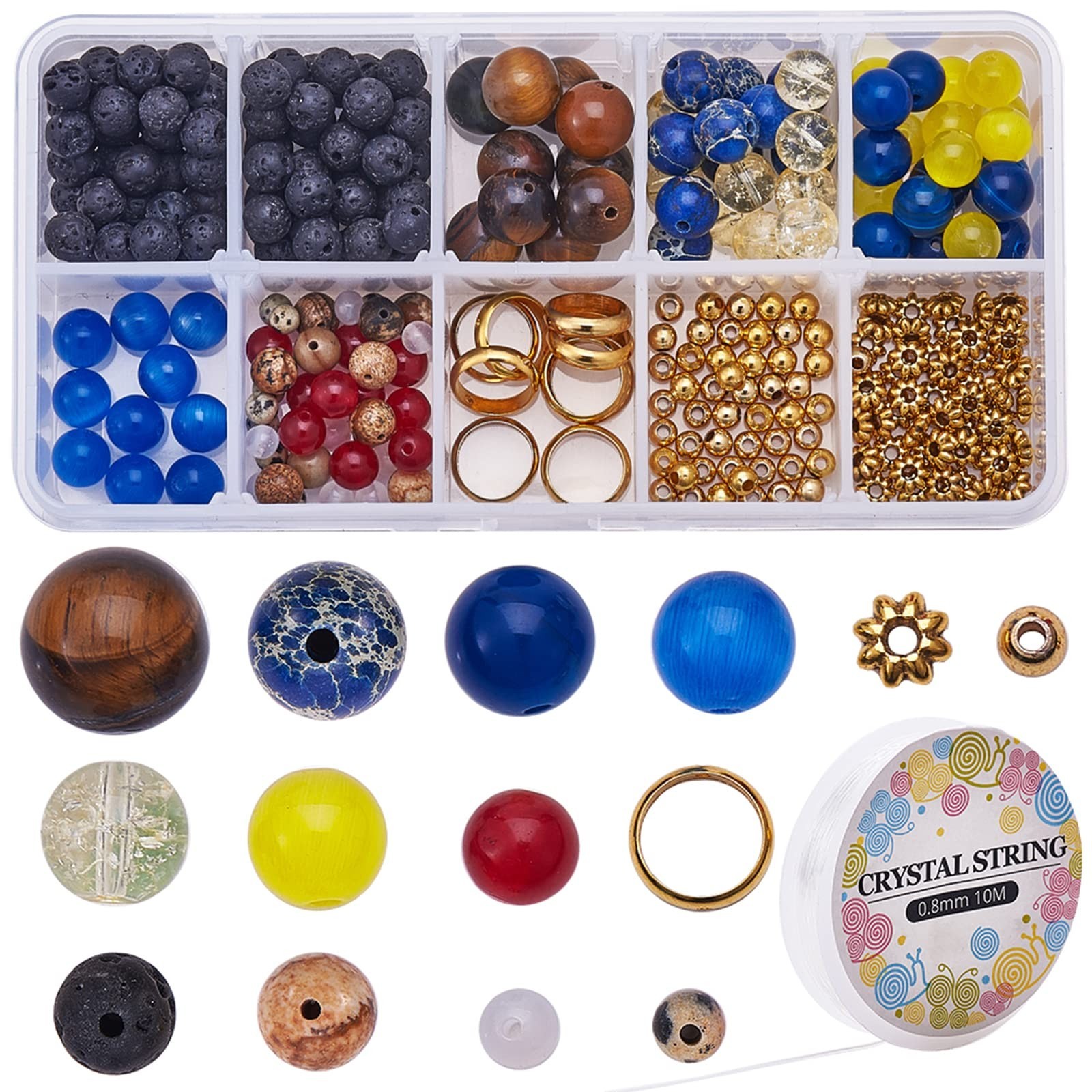 SUNNYCLUE 1 Box 310Pcs DIY Multilayer Solar System Bracelet Making Kit Natura...