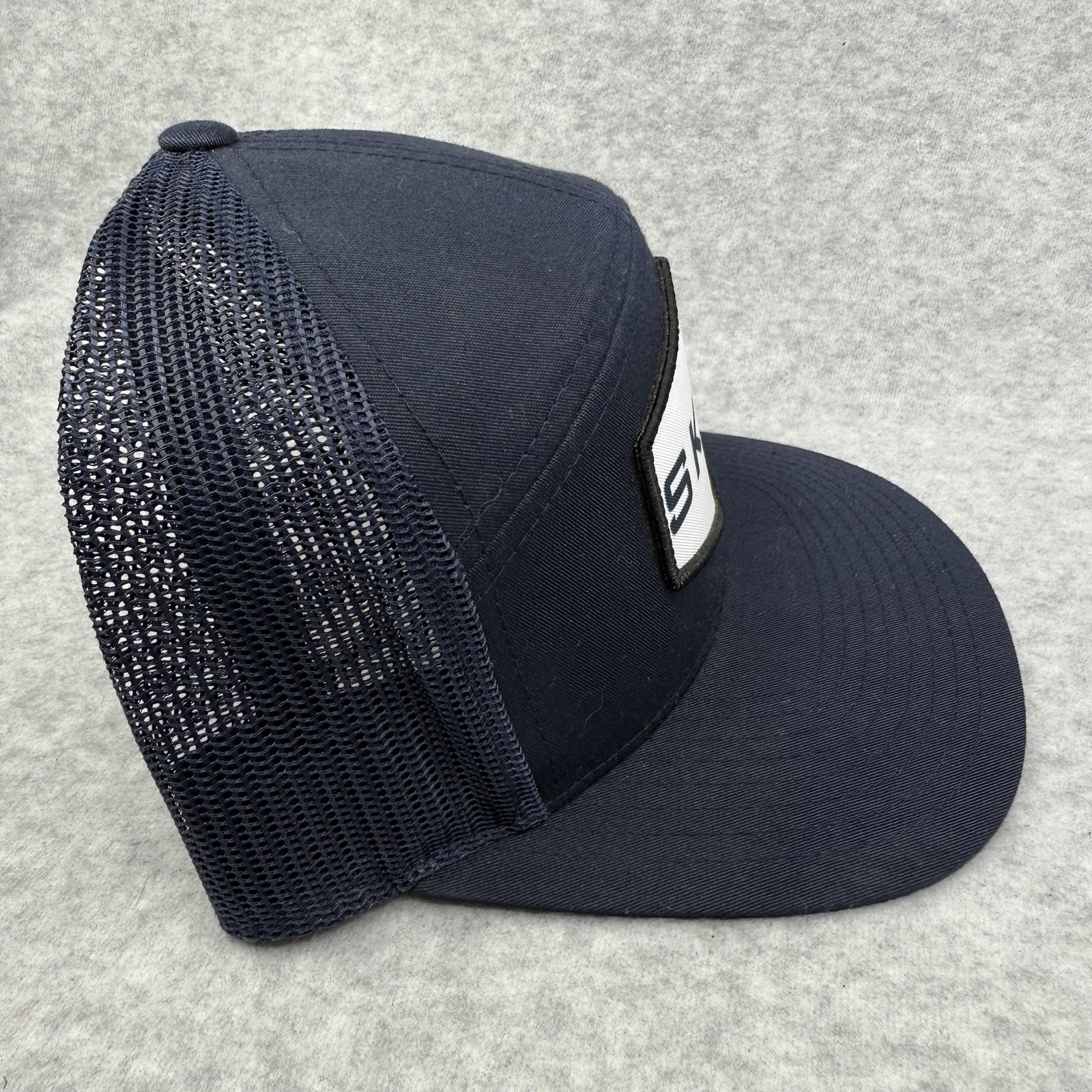 Skins 5 Panel Golf Hat Black Meshback Snapback Patch Logo