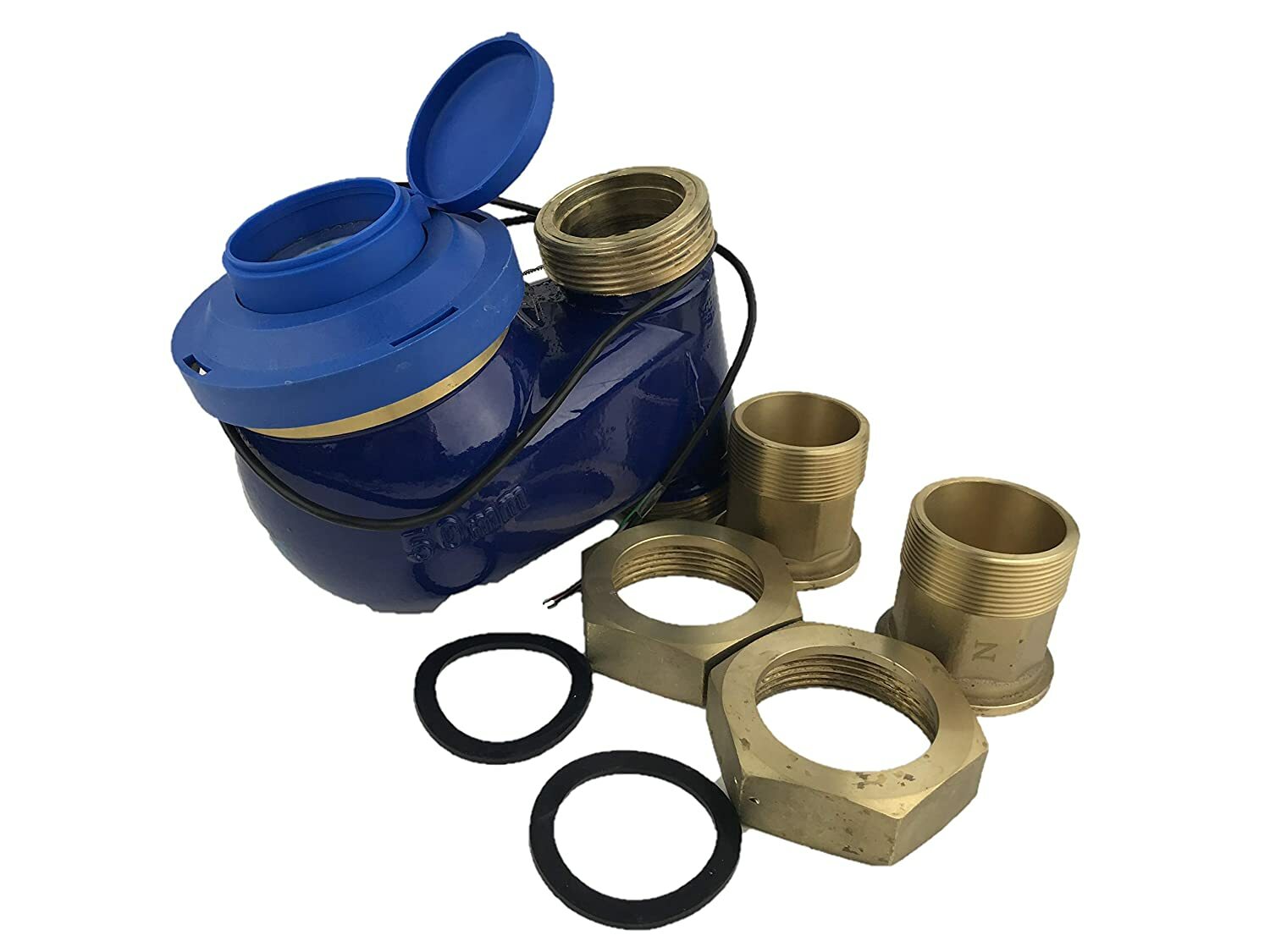 DAE V-200P 2” Vertical Water Meter, Pulse Output, Measuring in Gallon +Couplings