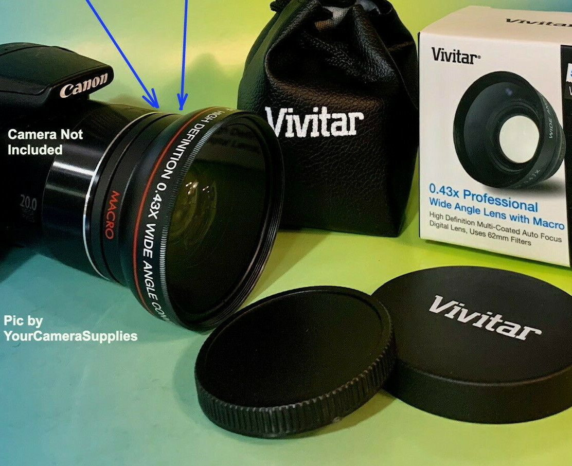 0.43X SUPER WIDE ANGLE LENS With MACRO 52mm VIVITAR / 0.45X