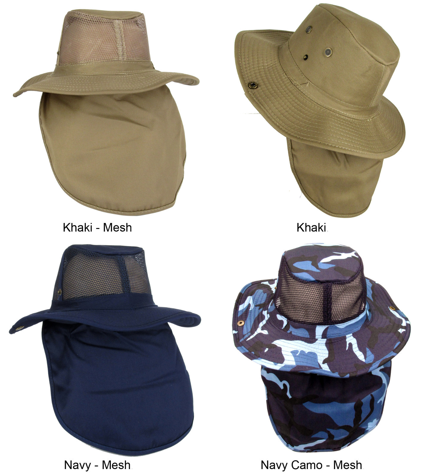Fedora Sun Hat Neck Flap Cover Wide Brim Mesh Fishing Military Hiking Bonnie