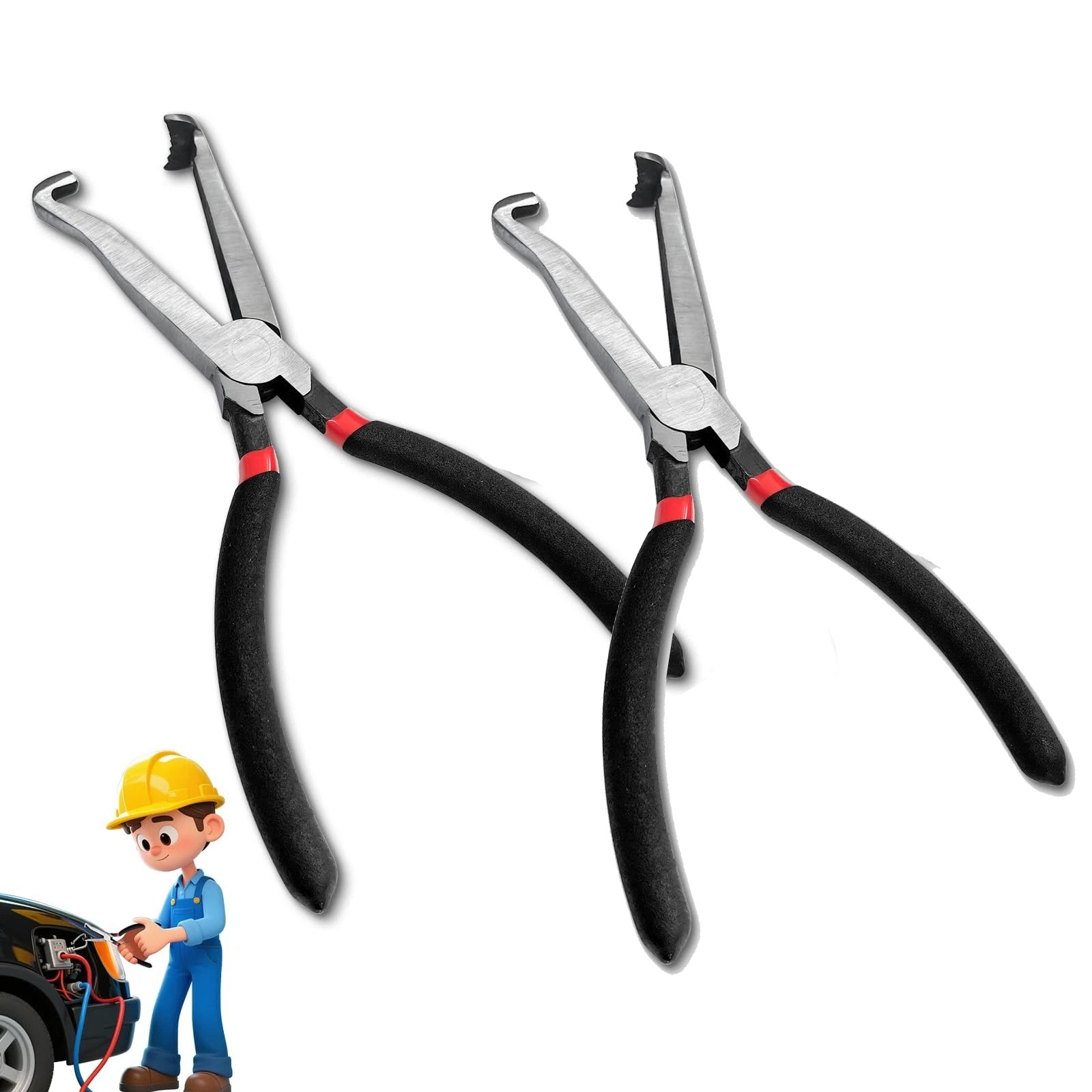 2pcs 8Inch Electrical Disconnect Pliers Fuel Line Clip Spark Plug Removal Repair