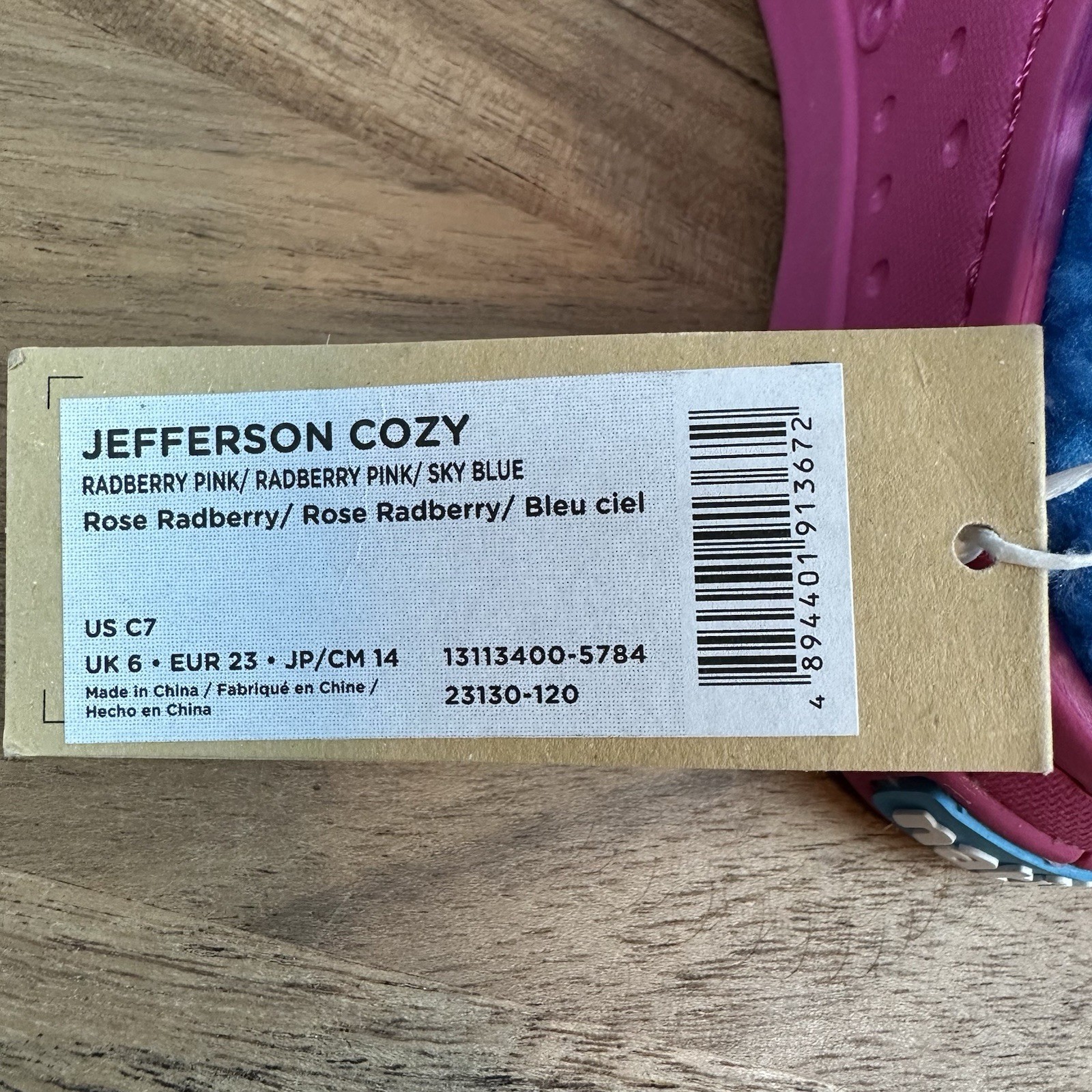 New NWT Little Kids Native Jefferson Cozy Pink Fleece Sling Shoes 7 C
