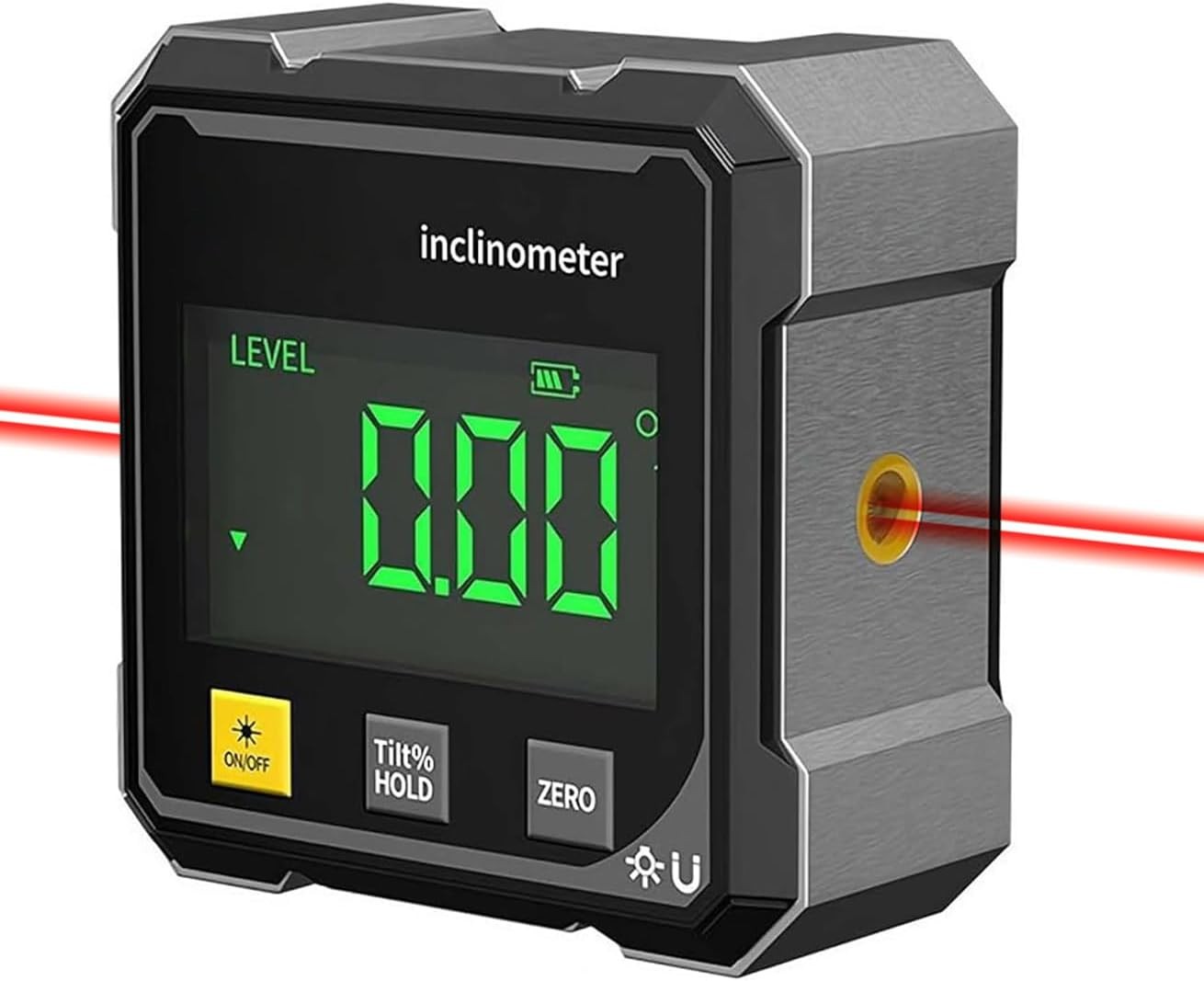 Digital Laser Angle Finder inclinometer, Protractor Tool, 4×90° High Accuracy