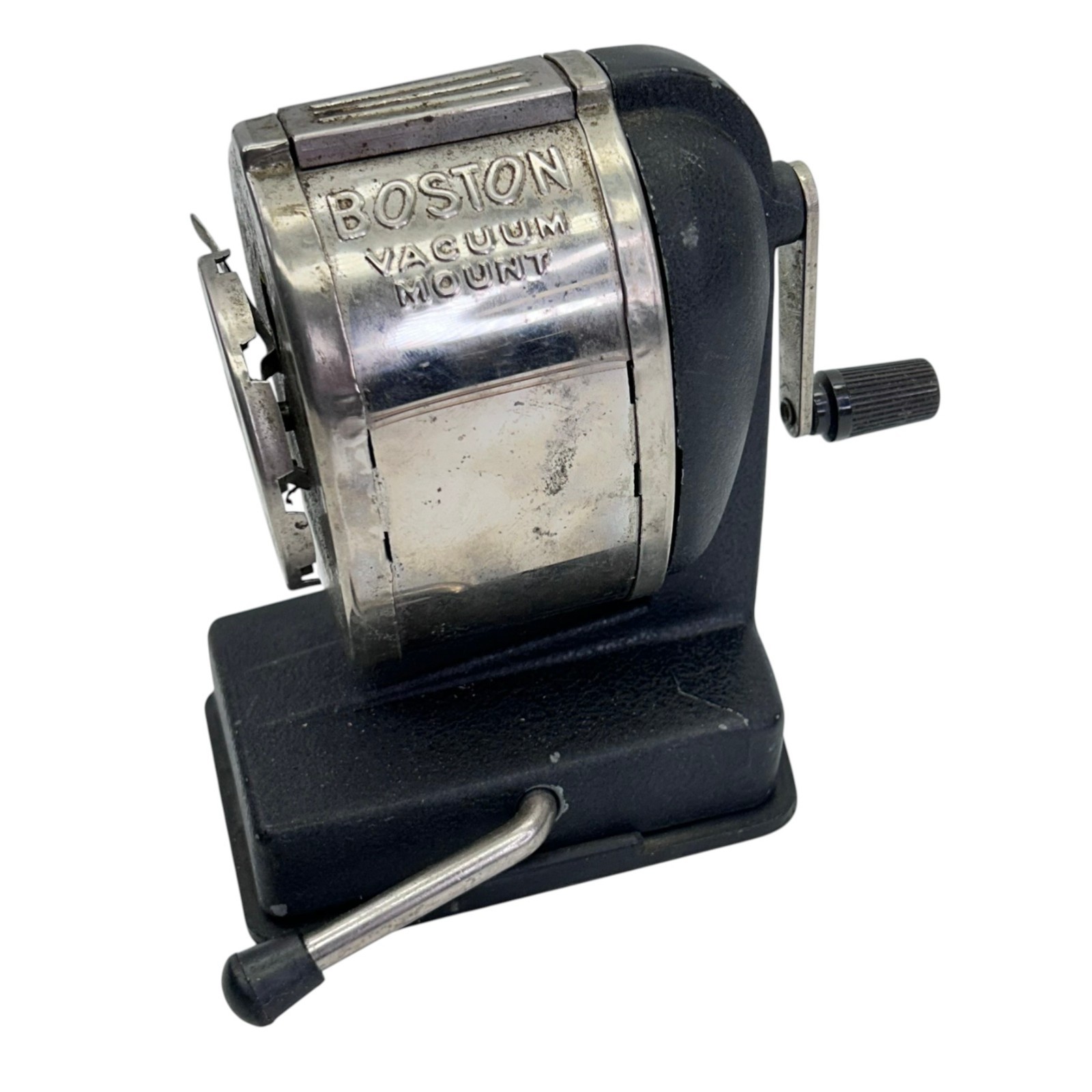 Vintage Boston Vacuum Mount Self-Feeder Manual Table Mount Pencil Sharpener