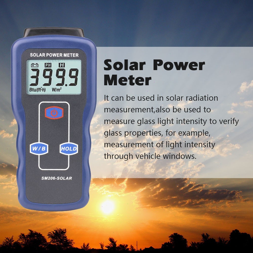 Solar Power Meter Solar Radiation Meter Tester For Testing Sun Light Radiation
