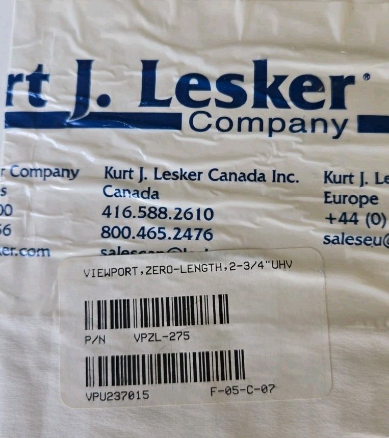 Kurt Lesker viewport VPZL - 275