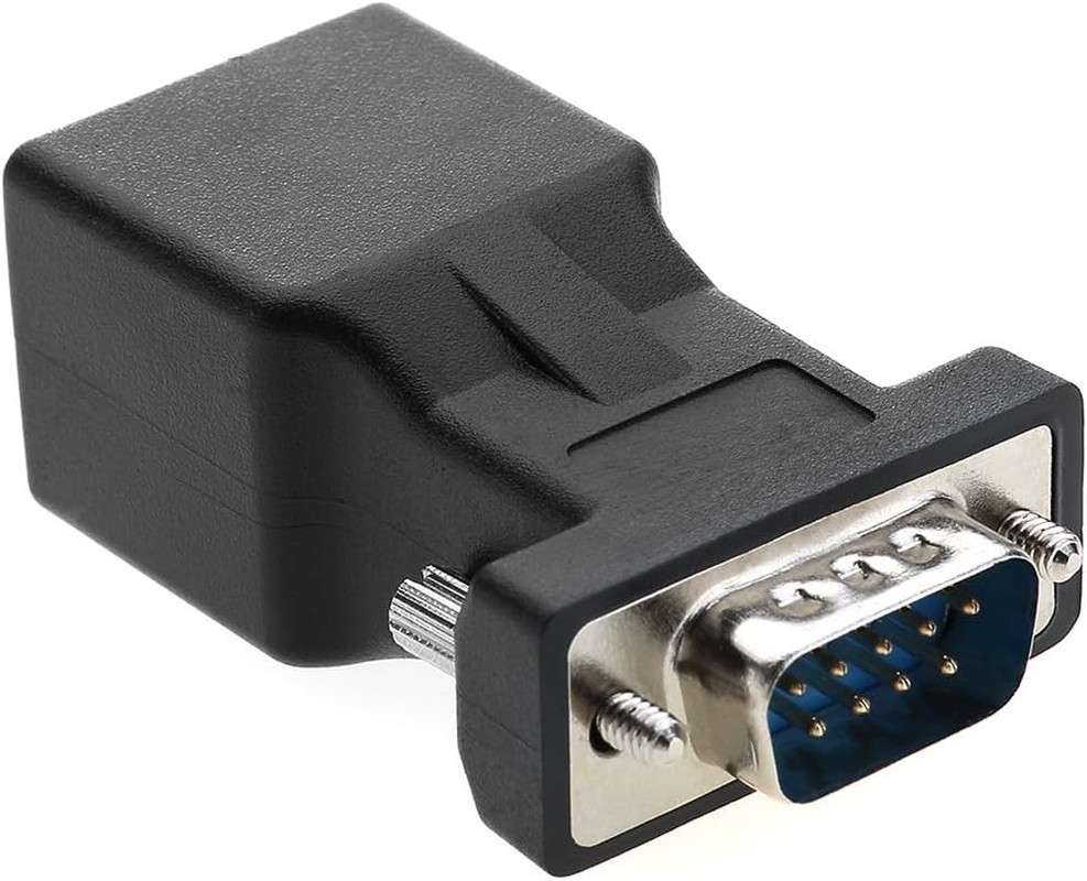 RS232 to RJ45, DB9 9-Pin Serial Port Male to RJ45 Female Cat5E/6 Ethernet LAN Ex