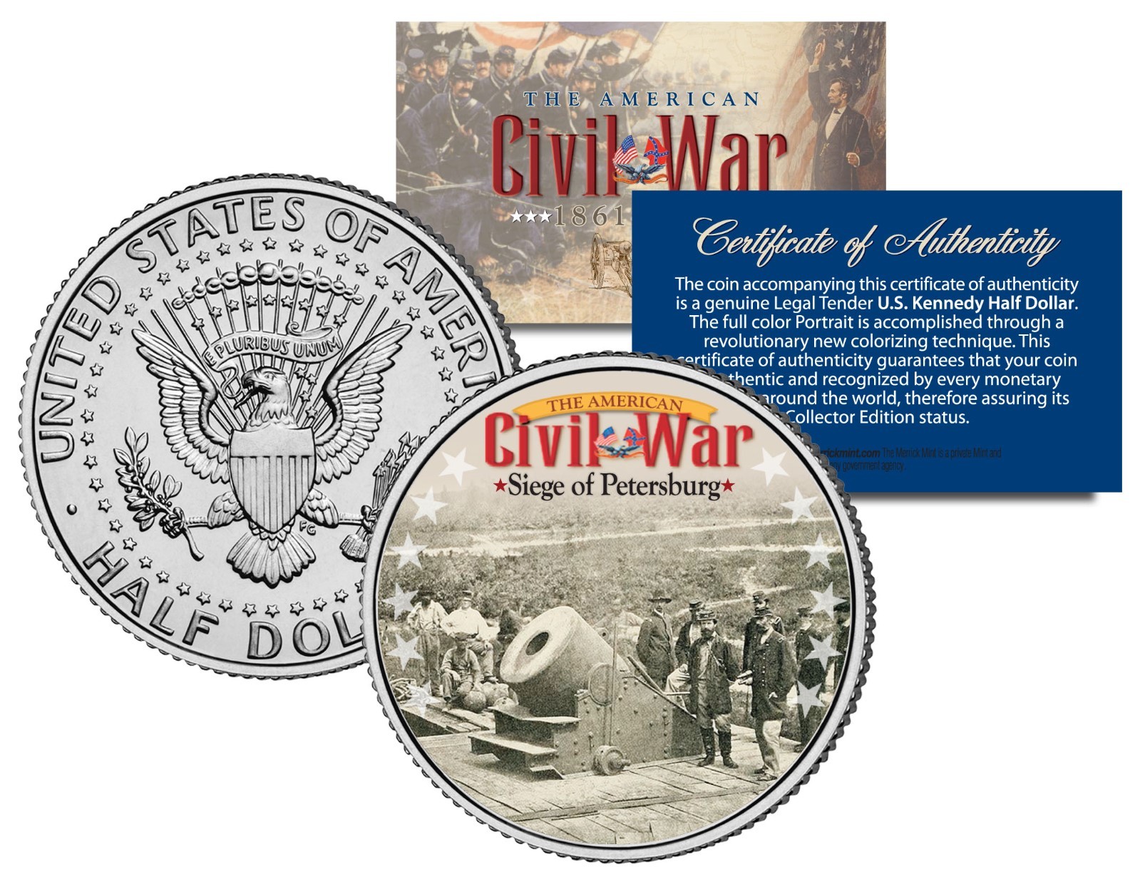 American Civil War SIEGE OF PETERSBERG Official JFK Kennedy Half Dollar US Coin