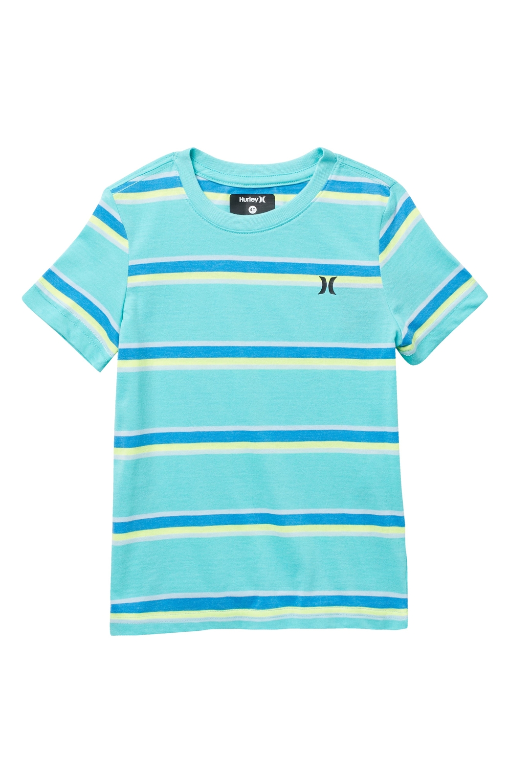 Hurley Toddler Boy's Short Sleeve Magu Aurora Green Stripe T-Shirt Tee 2T/3T/4T