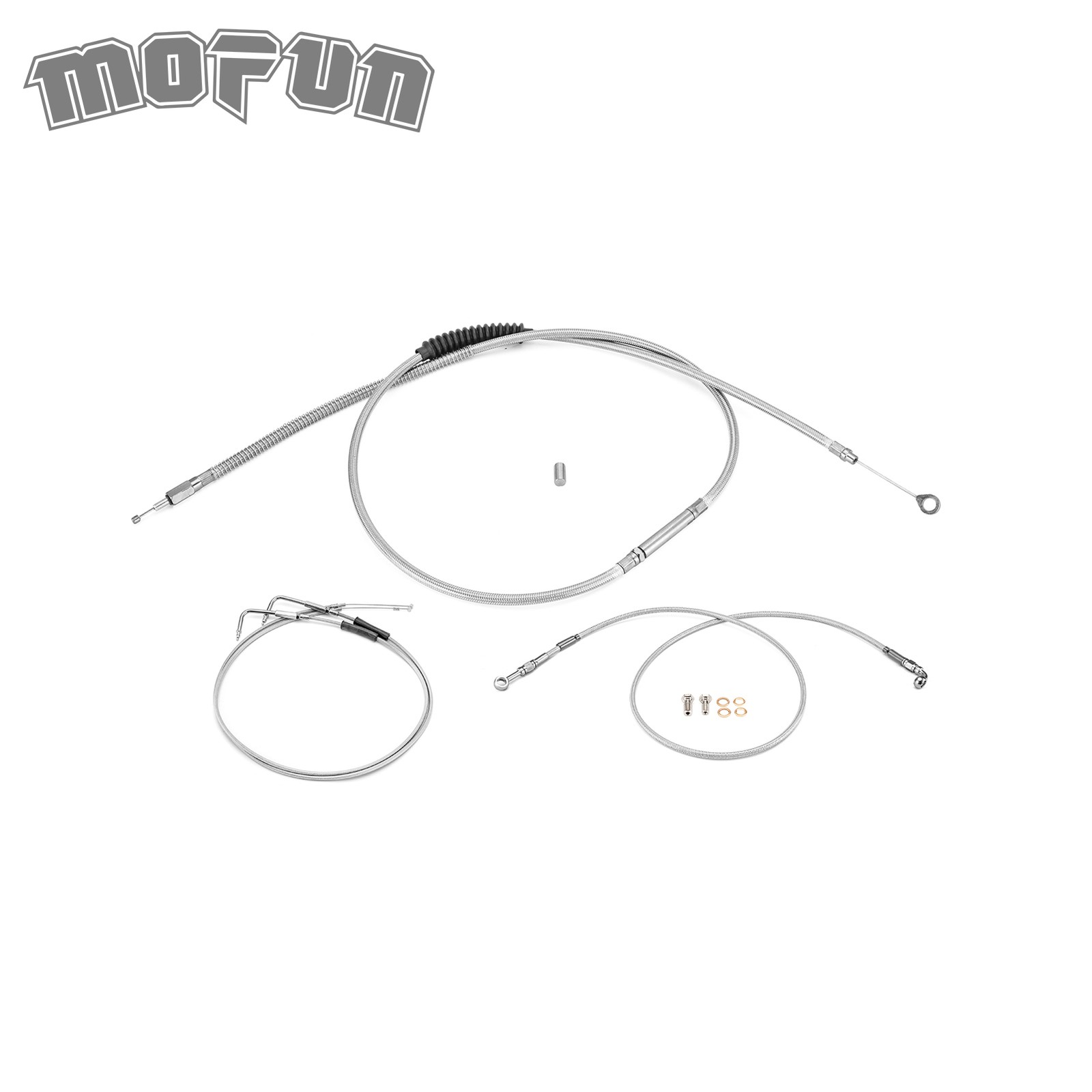 Non-ABS 12" 14" Handlebar Clutch Brake Throttle Cable For Harley Fat Boy 01-06