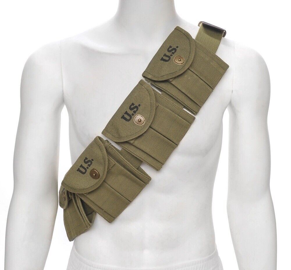M1 Carbine Bandolier With 10 Magazine Pouches Marked JT&L 1944