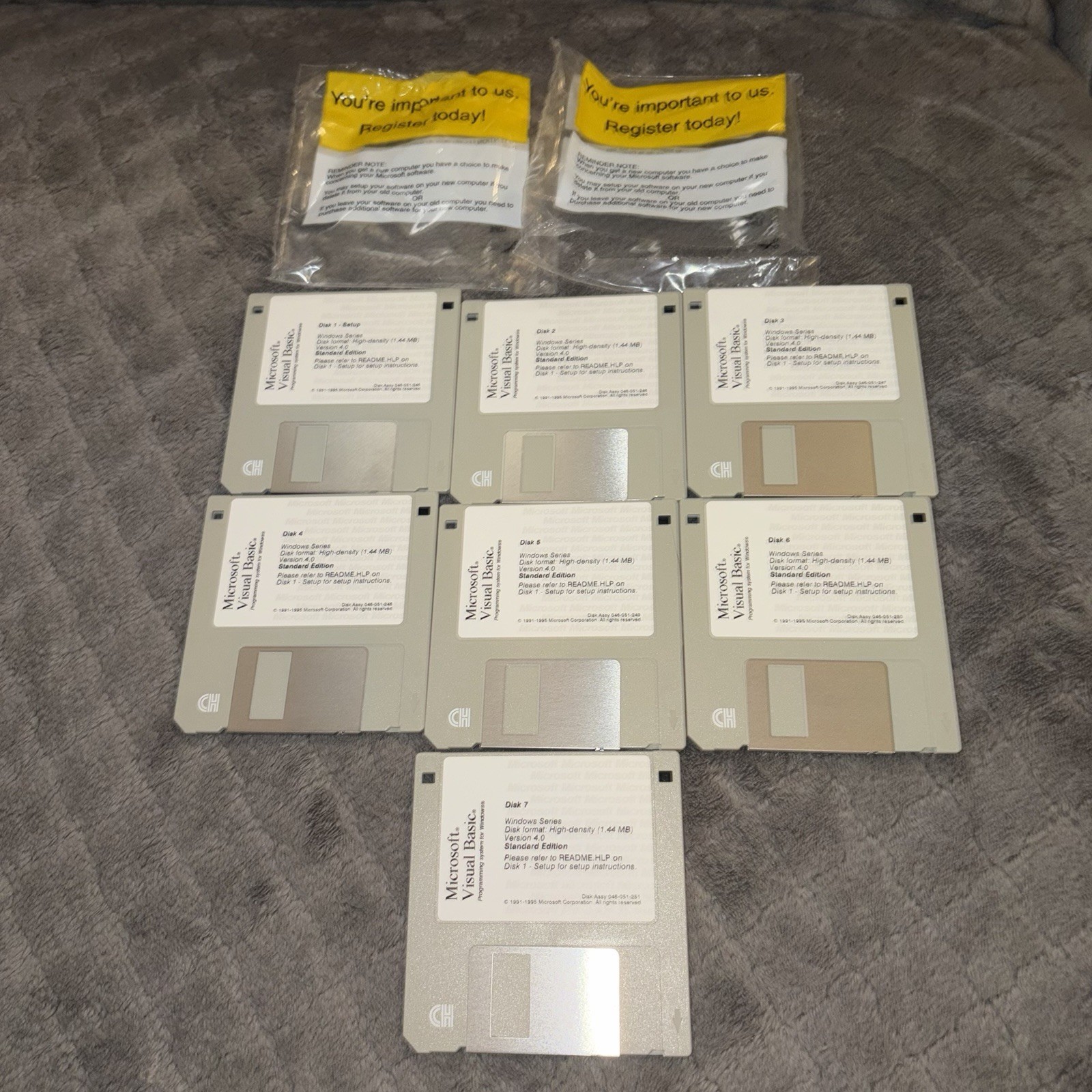 VTG Windows Series Microsoft Visual Basic 4.0 1.44MB Floppy Disks Set 7 Standard