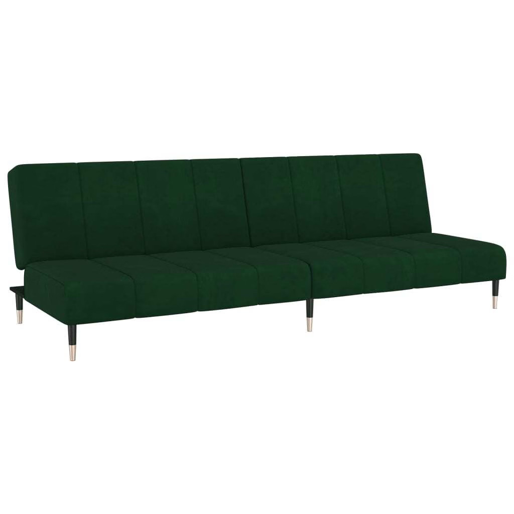 Sofa Bed Dark Green Velvet, Wood, Metal Standard