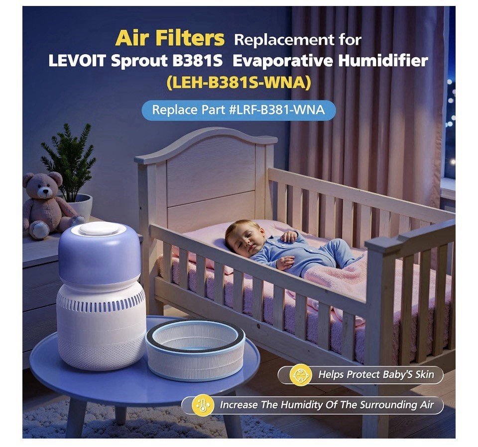2 Pack Air Filters for LEVOIT Sprout Evaporative Humidifier
