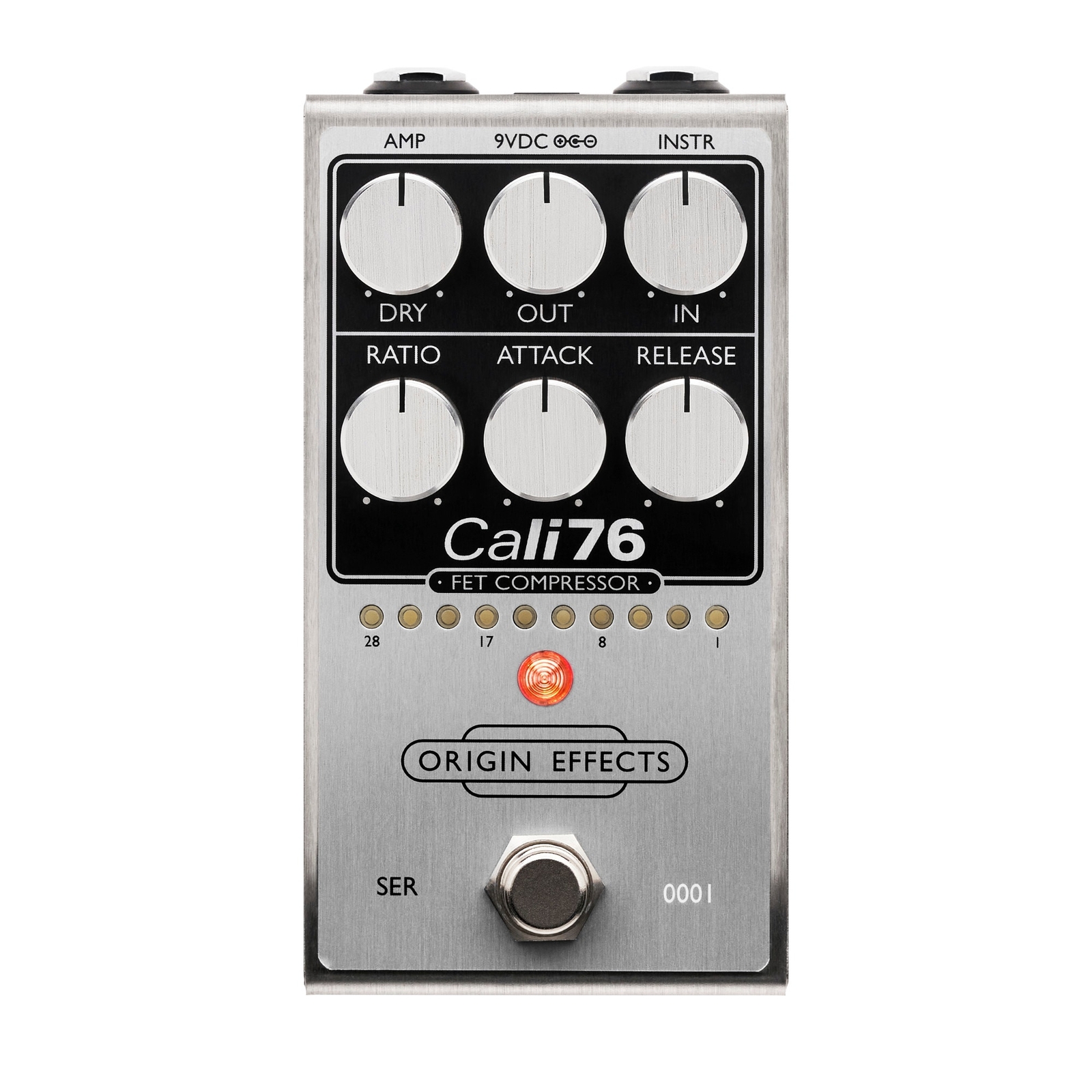 Origin Effects Cali76 FET Compressor Guitar Effect Pedal, Brushed Aluminum
