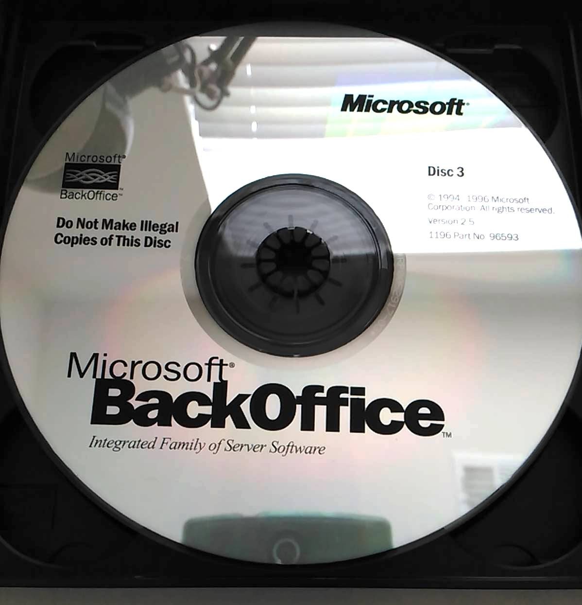 Microsoft BackOffice Version 2.5 Full Version w/ 10 Client Access