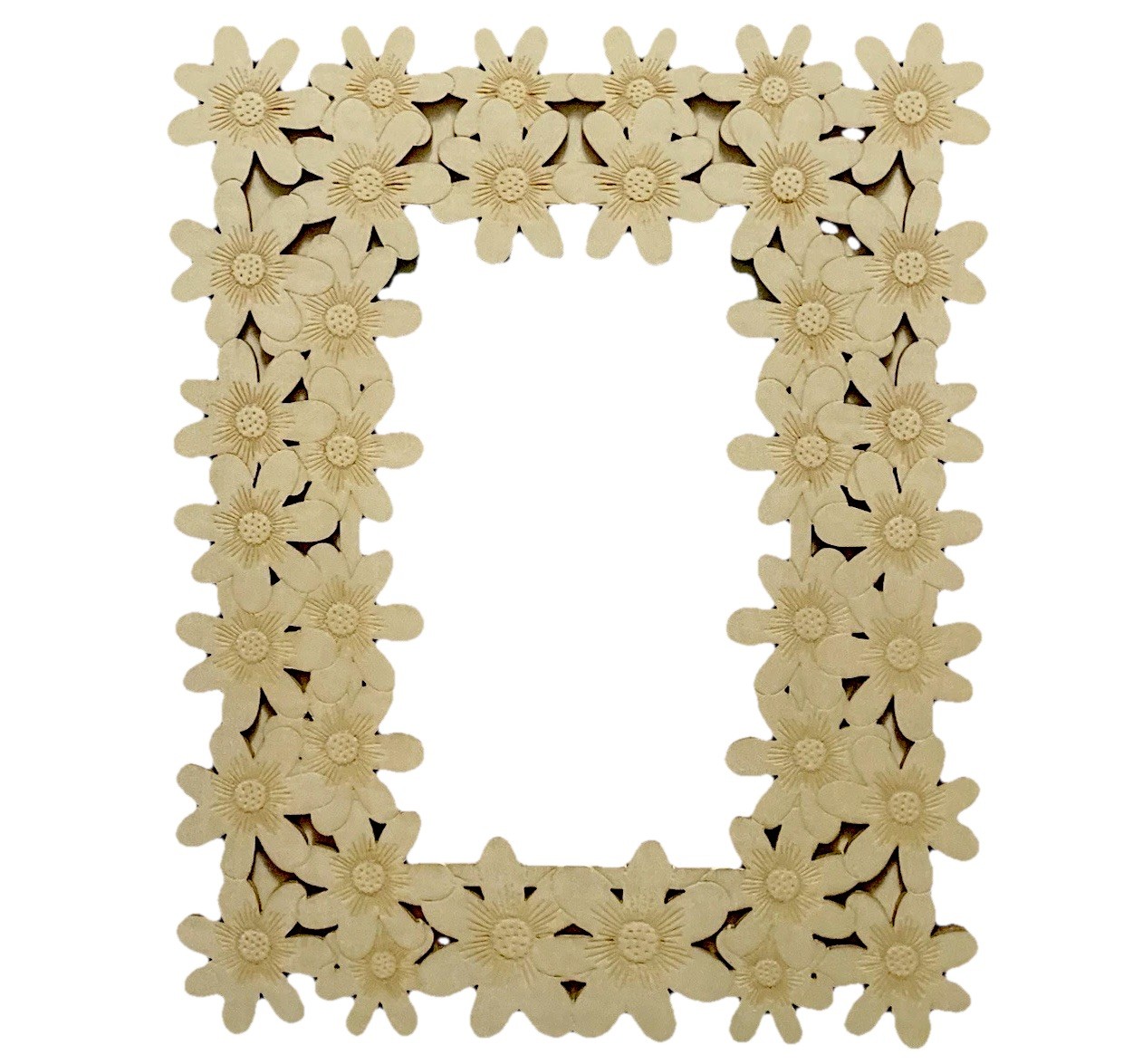 NWT- DIY Wooden Flowers Photo Frame Holds 4”x6” Photo By Make Market