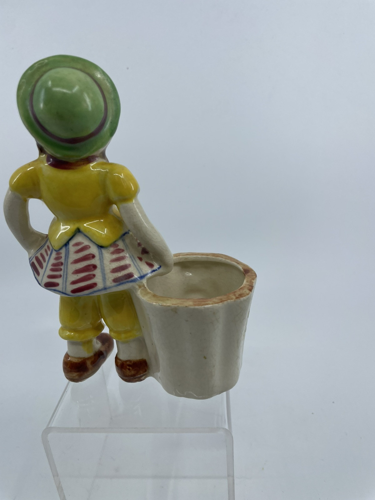 Vintage Planter Girl W/ Dog 6" Occupied Japan Rare Wh5