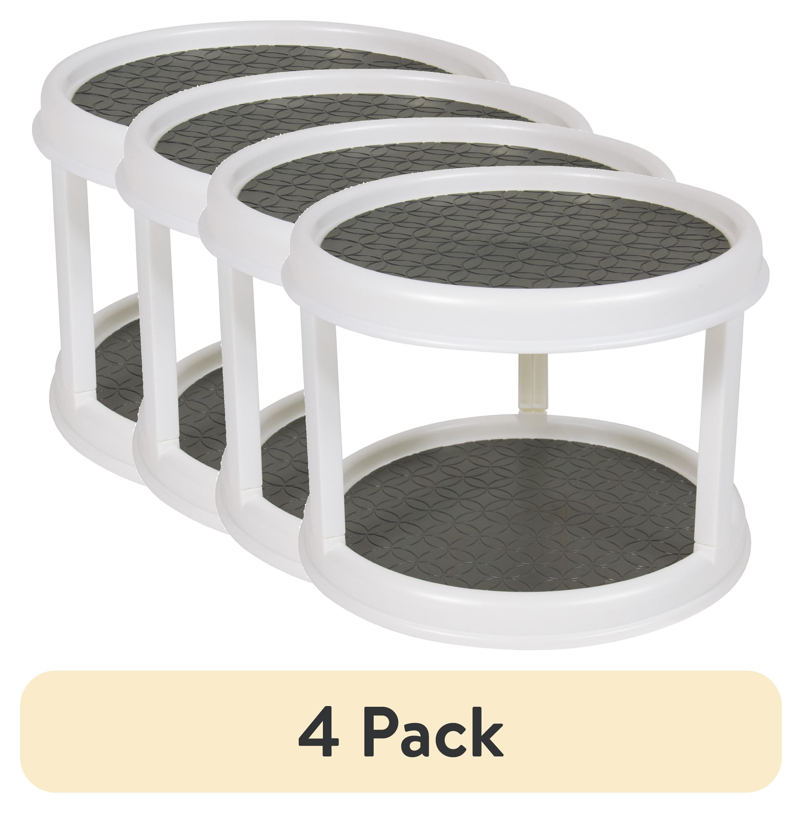 (2 pack) 2-Tier Plastic Spice Rack Organizer Turntable