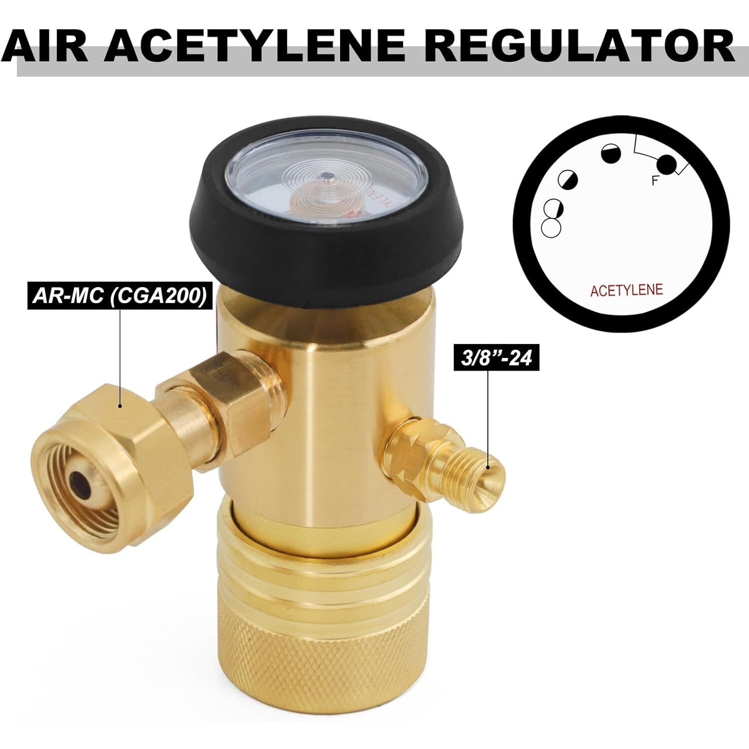 AR-MC CGA200 MC Tank Acetylene Regulator