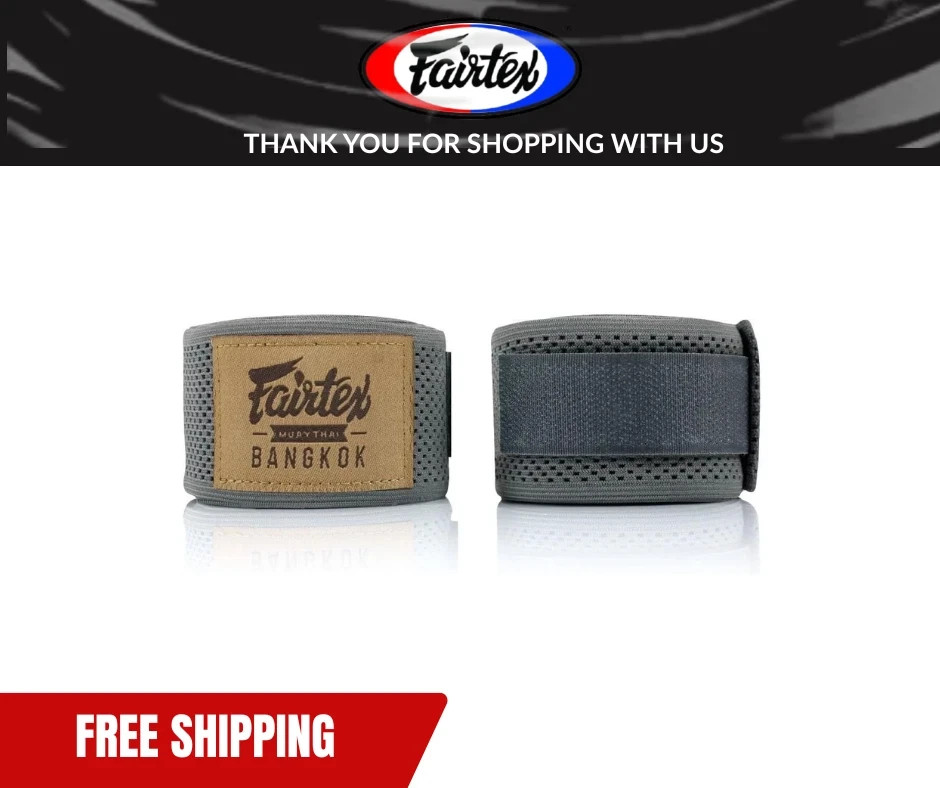 (Free Shipping) Fairtex HW4 Gray 180" Elastic Handwraps