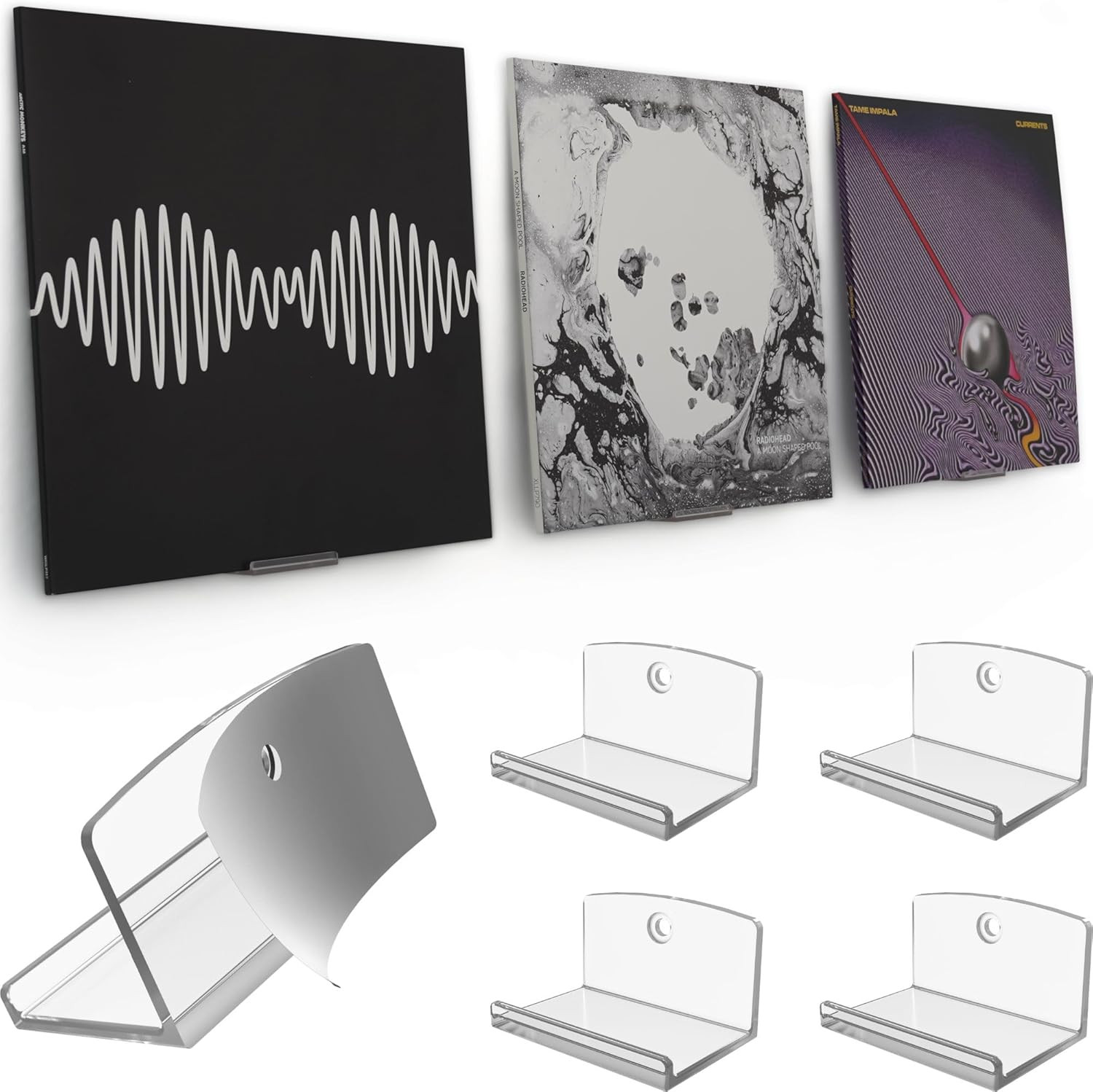 Adhesive Vinyl Wall Mount (4-Pack) – Strong Hold Record Holder Wall, Record-Safe