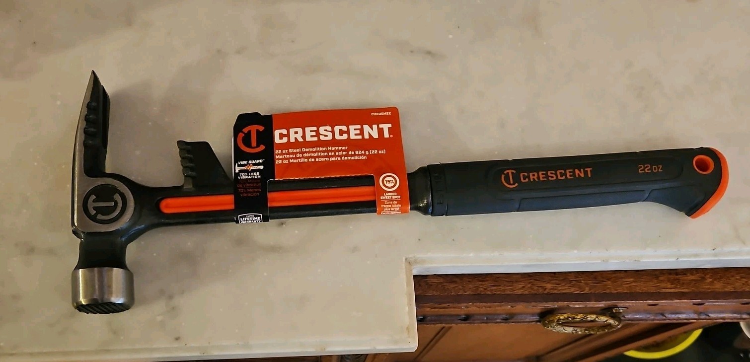 Demo Hammer 22 oz. Steel Ergonomic Handle w/ Magnetic Nail Starter Board  Bender