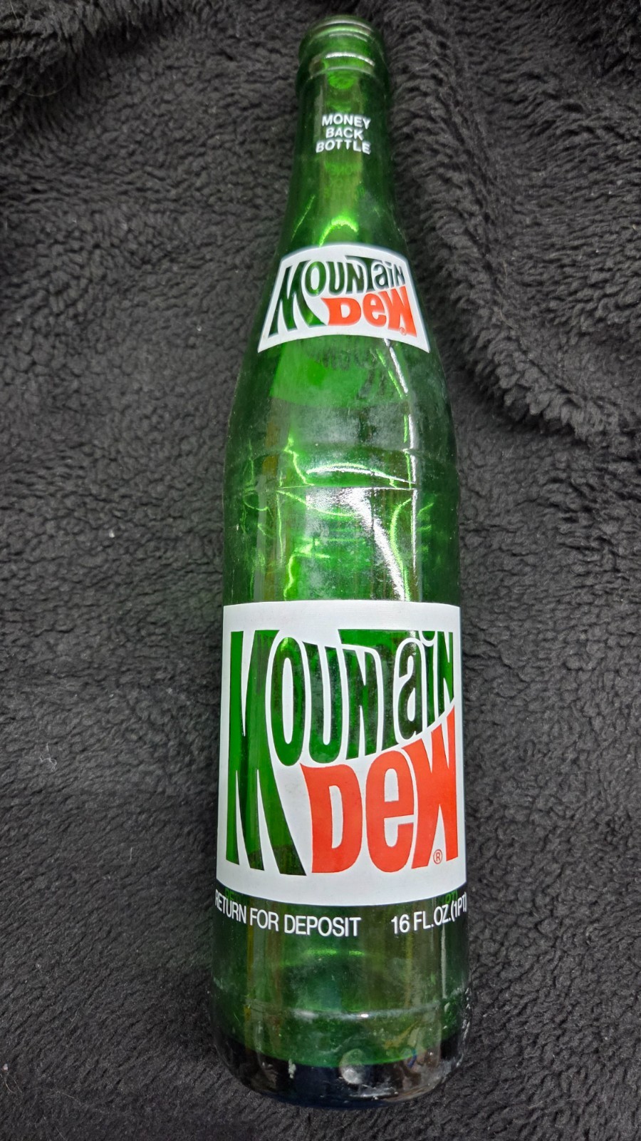 Mountain Dew 16oz Vintage Glass Bottle